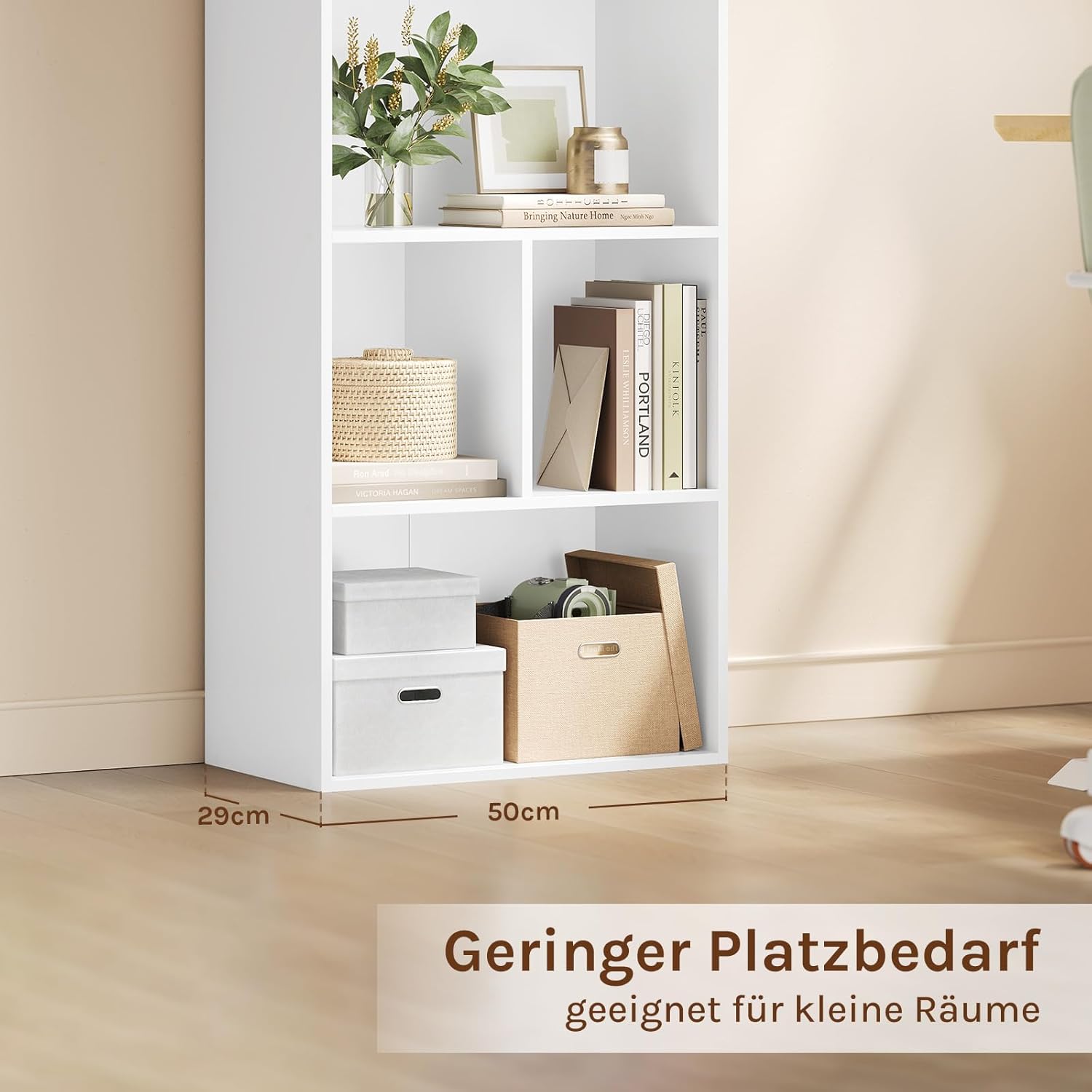 Thumbnail 2 de WOLTU Bücherregal mit 6 Fächern, weißes Standregal – flexibles & sicheres Regal für Büro & Wohnung