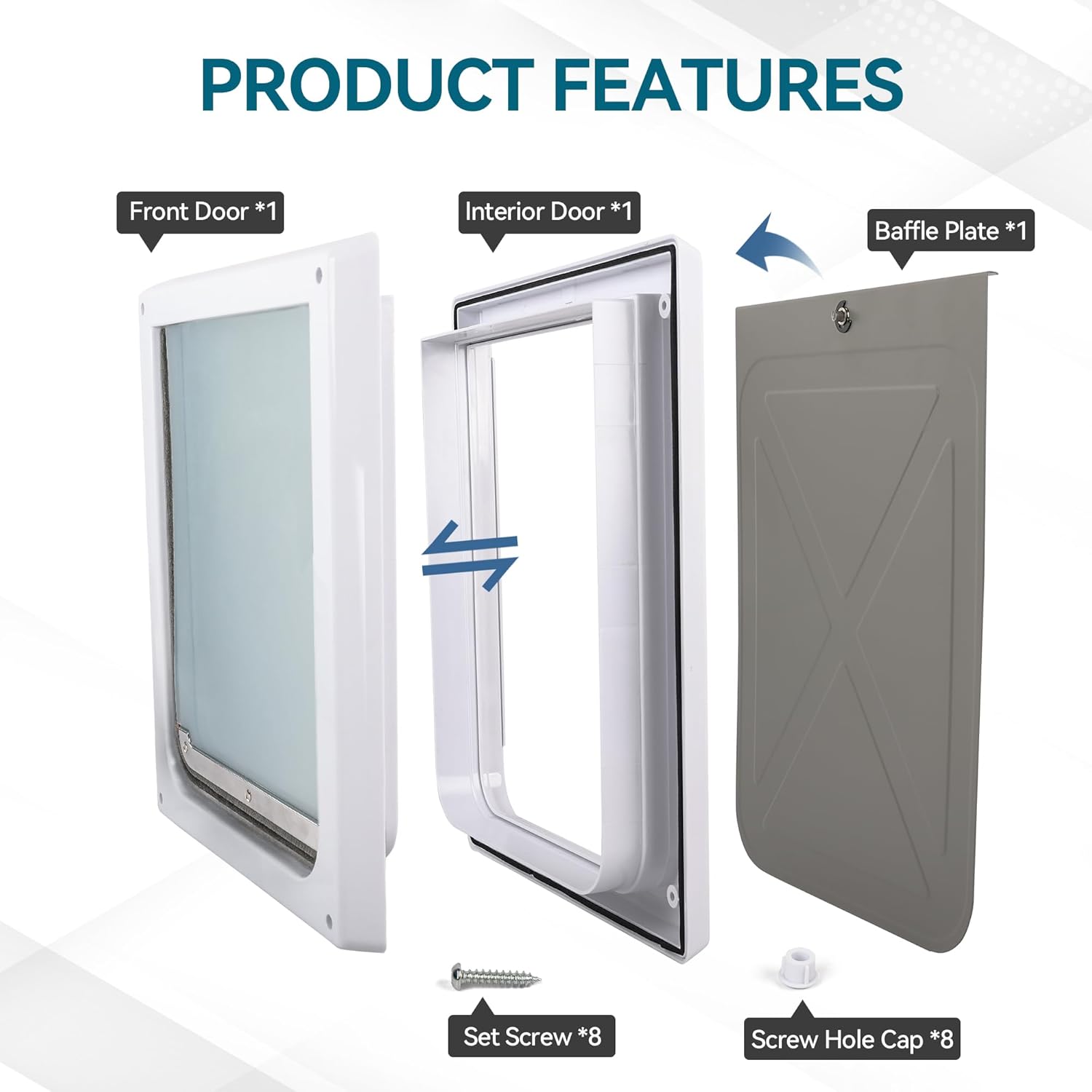 Thumbnail 4 de PAWISE 2 Way Dog Door with Lockable Flap and Flexible Transparent Panel (25 x 29cm)