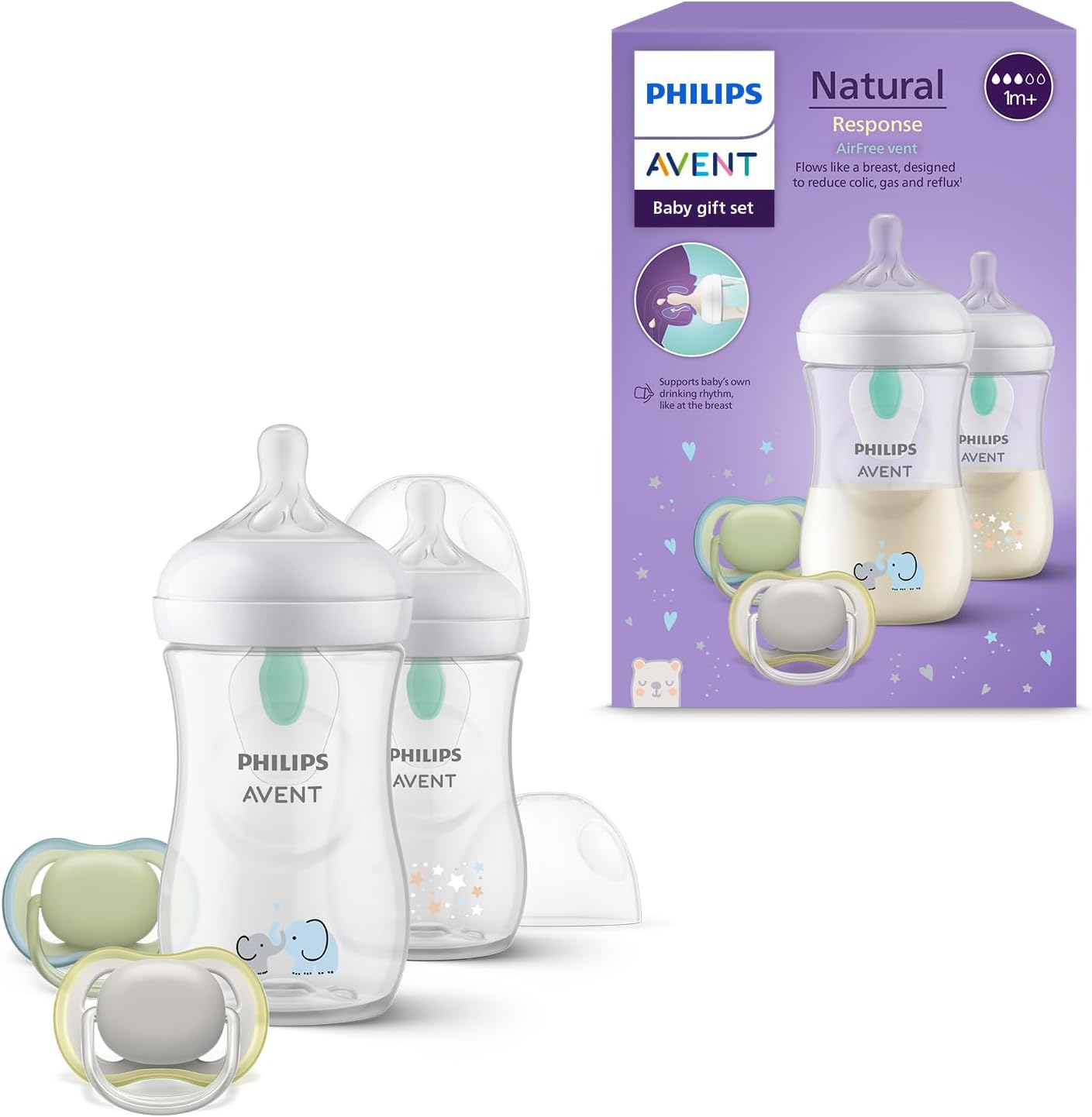 Thumbnail 6 de Philips Avent Natural Response Gift Set SCD837/10: biberon 125 ml T2 (0m+) con tettarella anticolica e ciuccio ultra air