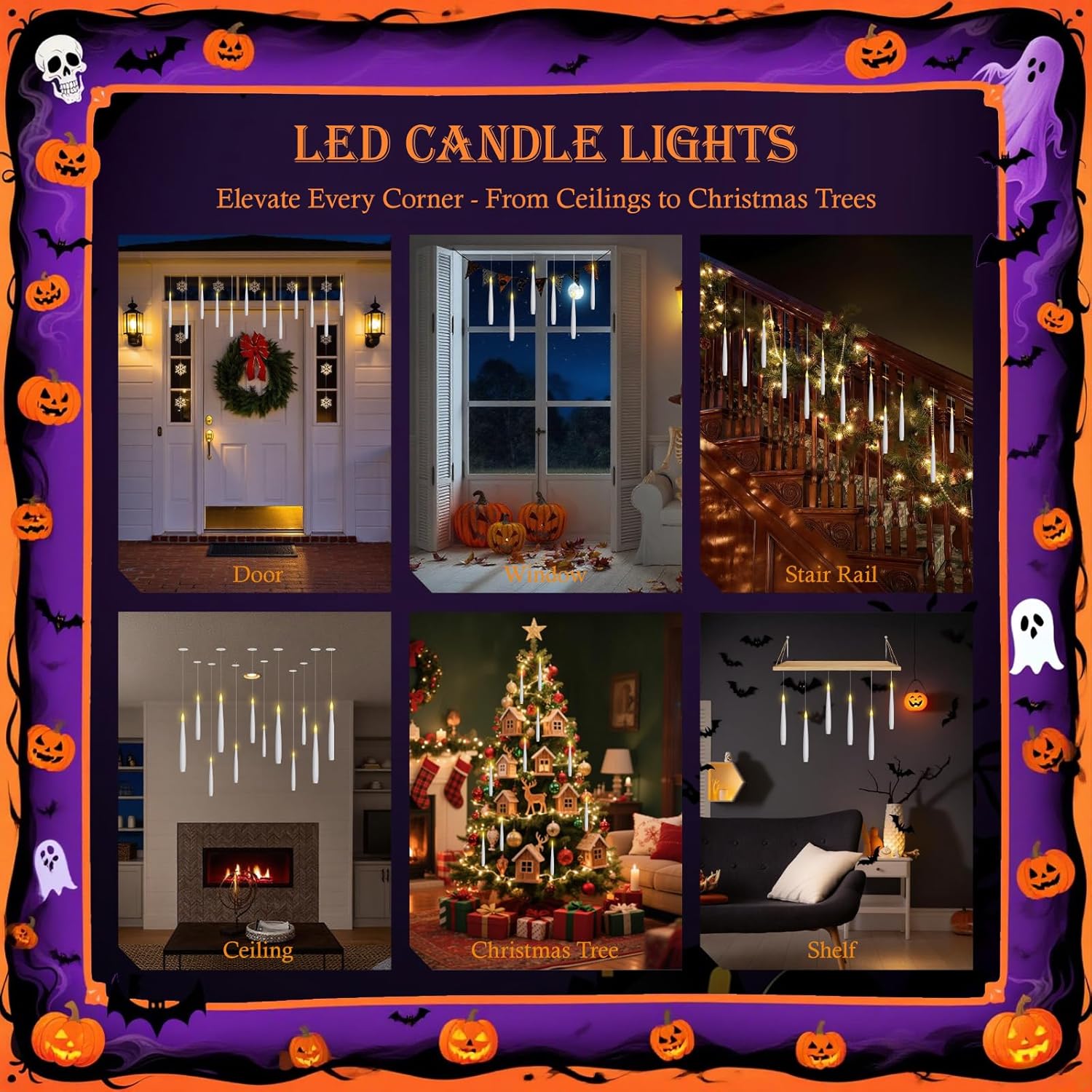 Thumbnail 5 de Dixmas schwebende Kerzen mit Zauberstab-Fernbedienung – 12 flammenlose LED-Kegelkerzen zur Deko