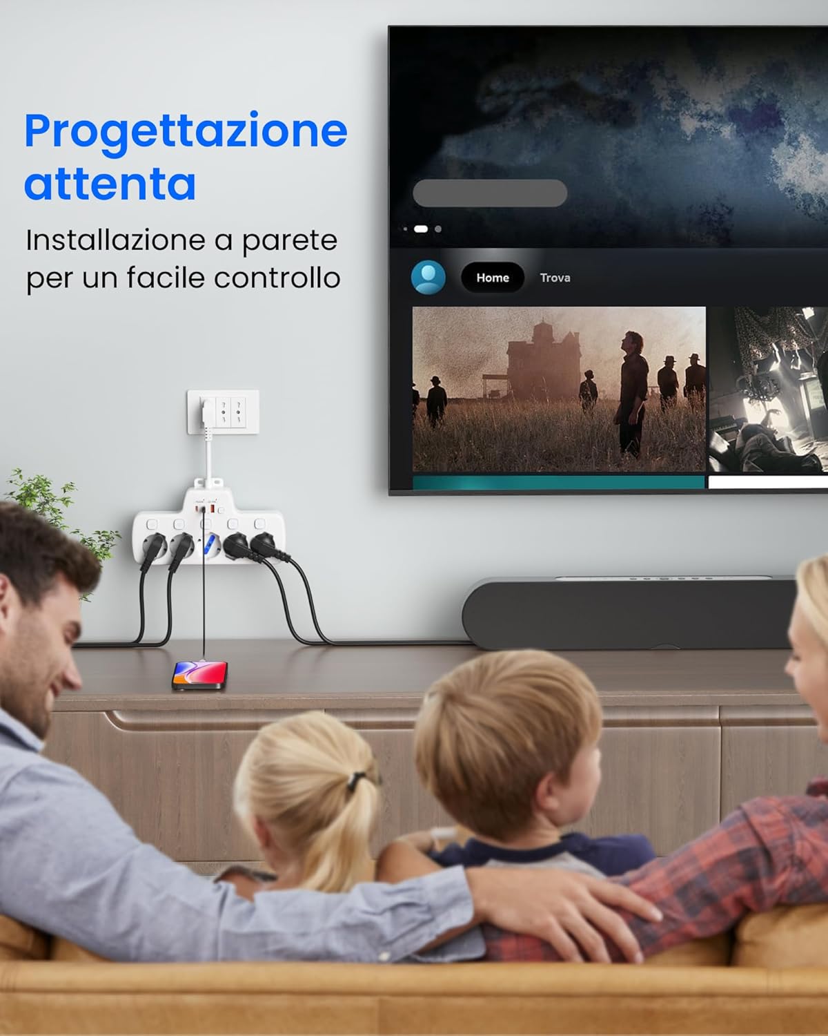 Thumbnail 6 de Multipresa elettrica ciabatta con USB C 5 posti