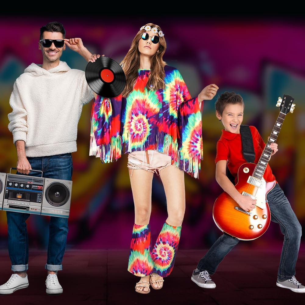 Thumbnail 5 de AOOWU Hippie Kostüm Damen Set – 9-teiliges Retro-Outfit der 60er/70er Jahre