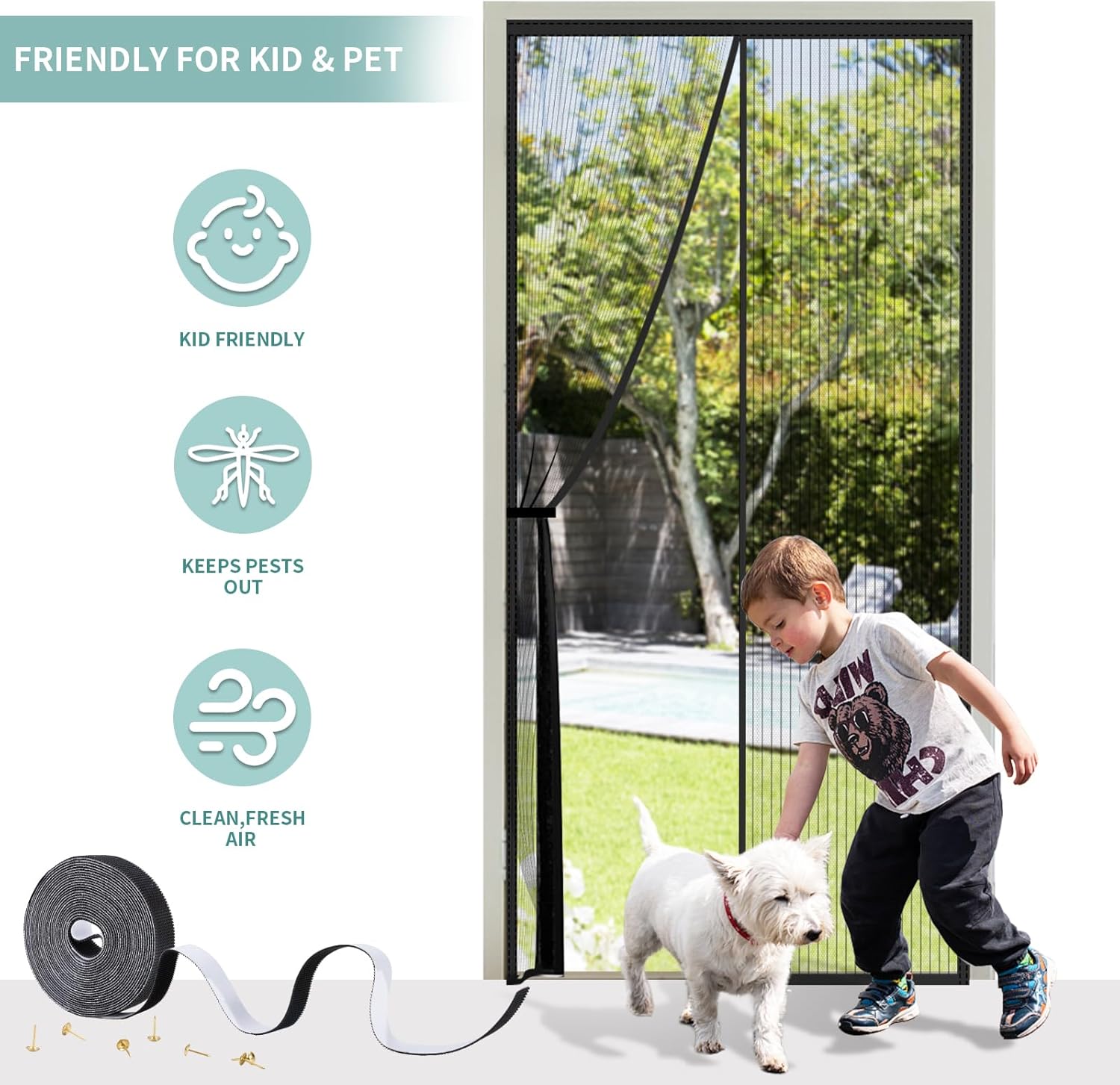 Thumbnail 3 de SMALUCK Magnetic Door Screen 80 x 200 cm