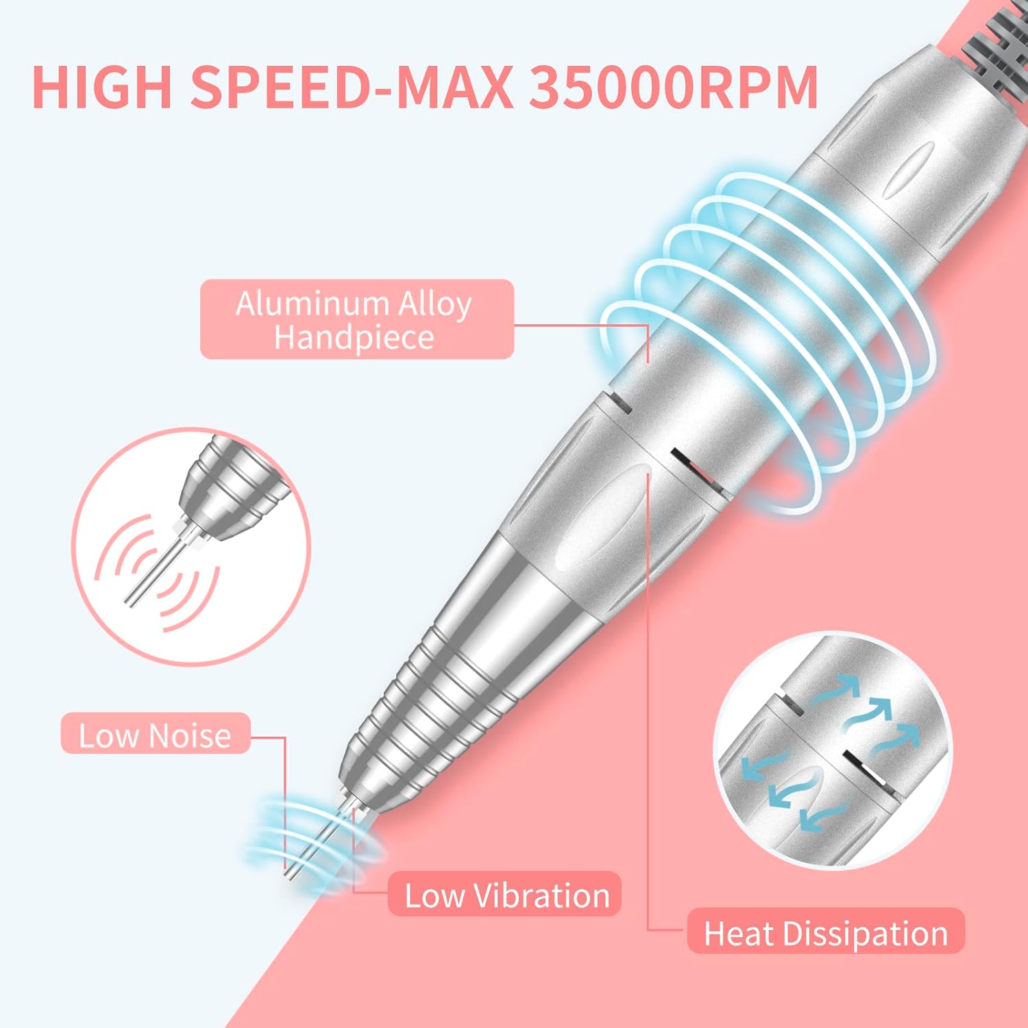 Detalle 2 de MOCOWIND Portable Nail Drill 35000 RPM