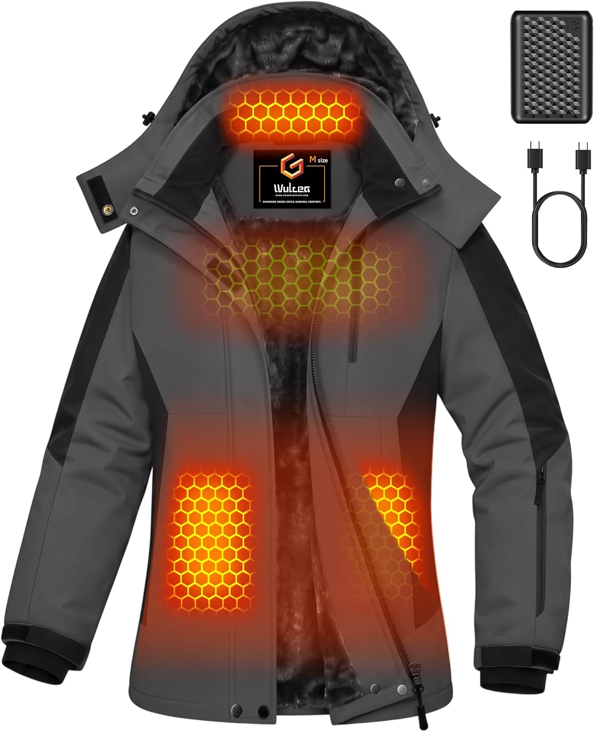 Detalle de Wulcea RTAX-018A Graphene Heated Jacket for Women, 12V, 18,400mAh