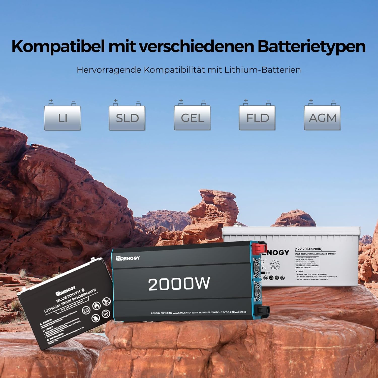 Thumbnail 2 de Renogy 2000W Reiner Sinus Wechselrichter