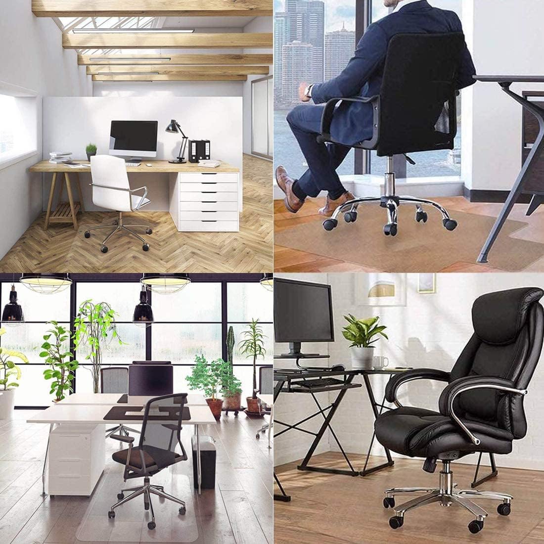 Detalle de LeapYouth 90x120 cm Office Chair Mat for Hard Floors