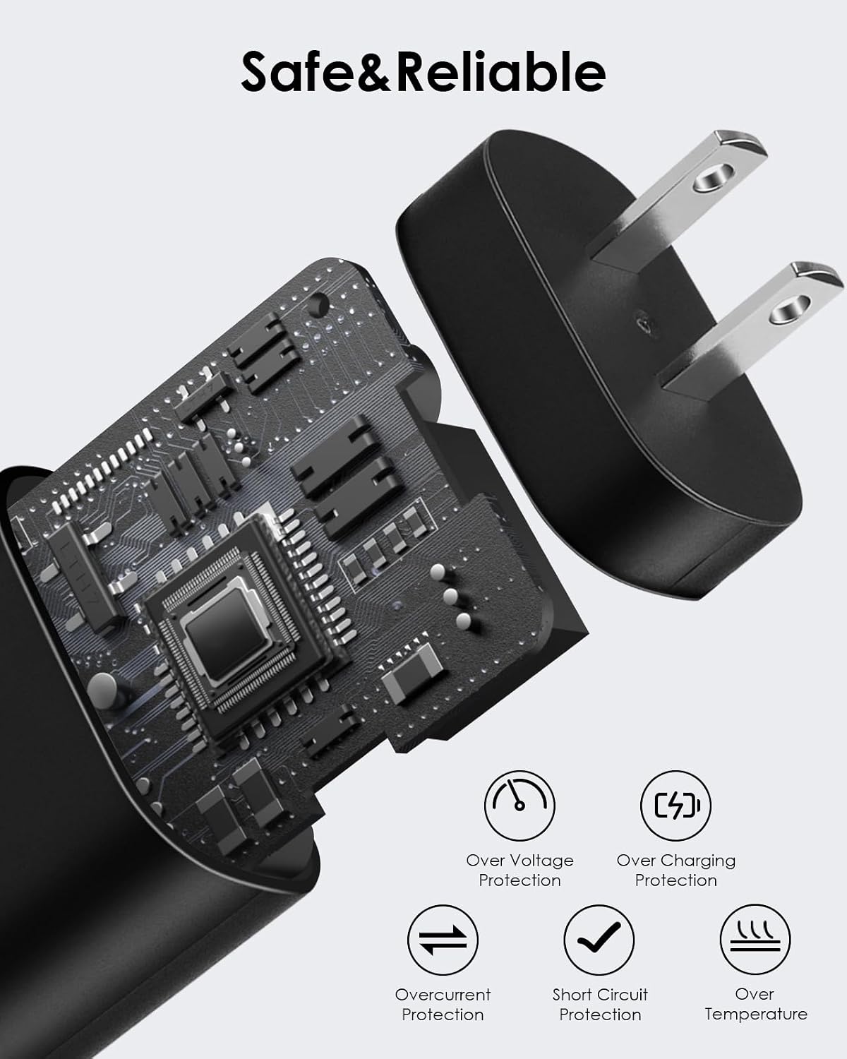 Detalle de AISNI EP-TA800 25W USB-C Charger Set with Two 6-Foot Cables