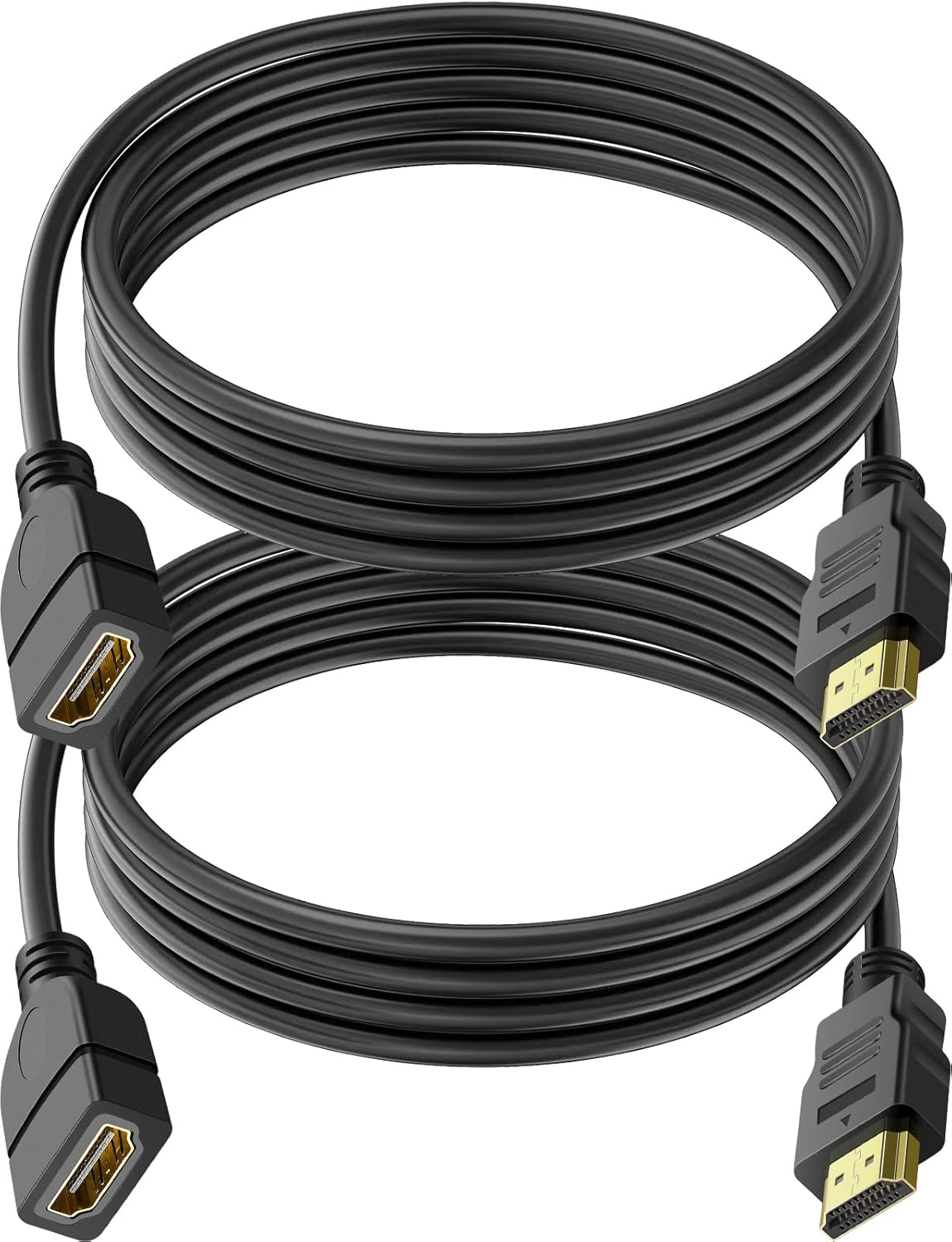 Detalle de SAISN 2 Pack HDMI Extension Cable 3 Feet: High-Speed Male to Female Adapters (1080P) for TV, PC, Laptop & Projector