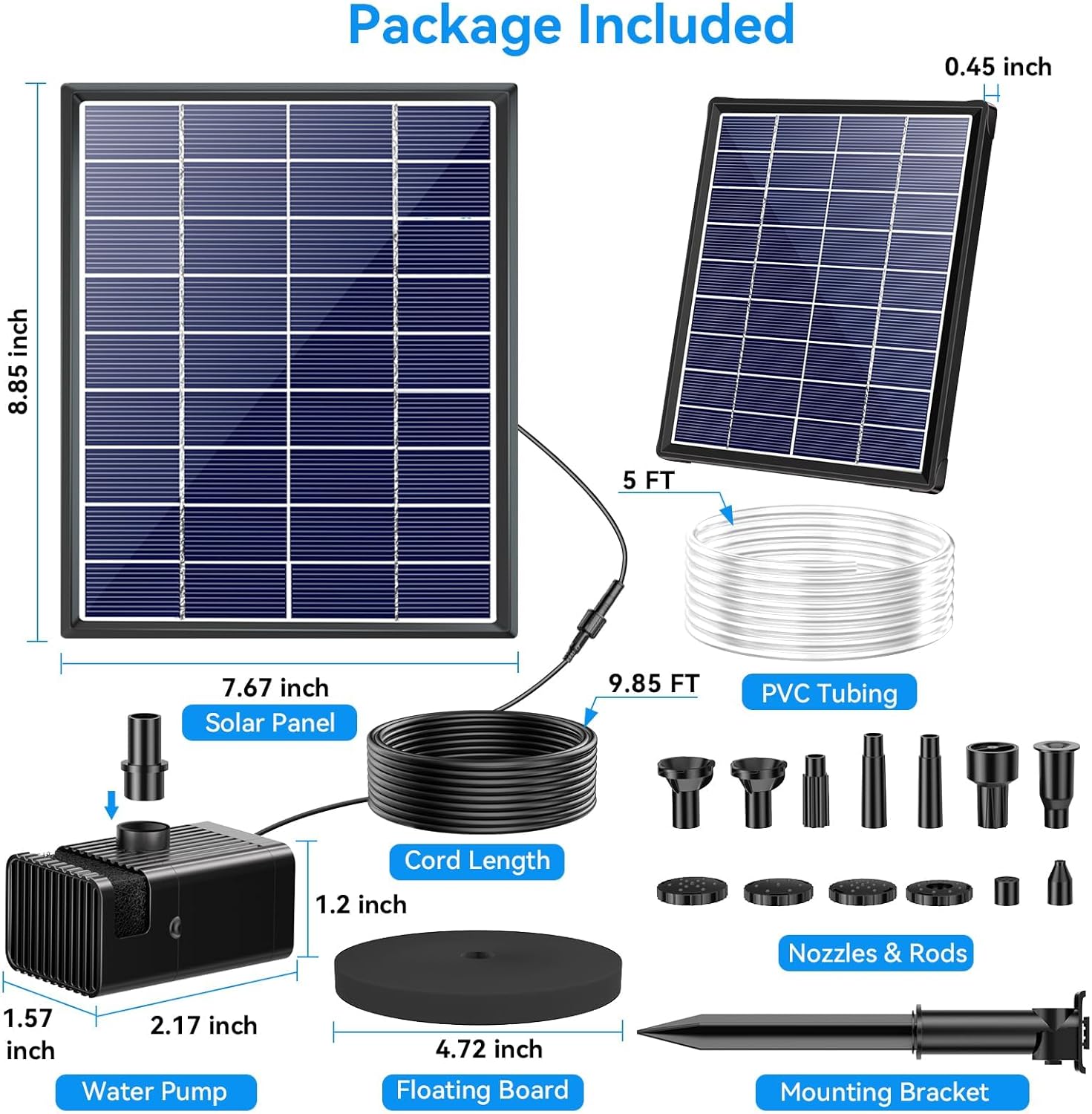 Thumbnail 6 de POPOSOAP 6.5W Solar Fountain Pump with Built-In Battery Backup
