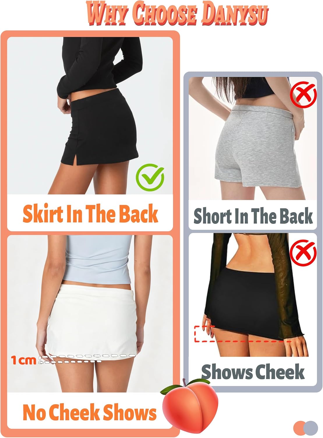 Thumbnail 5 de Danysu Stretchy Mini Skorts Low Waist Drawstring Skirt with Built-In Cooling Shorts and Side Slit