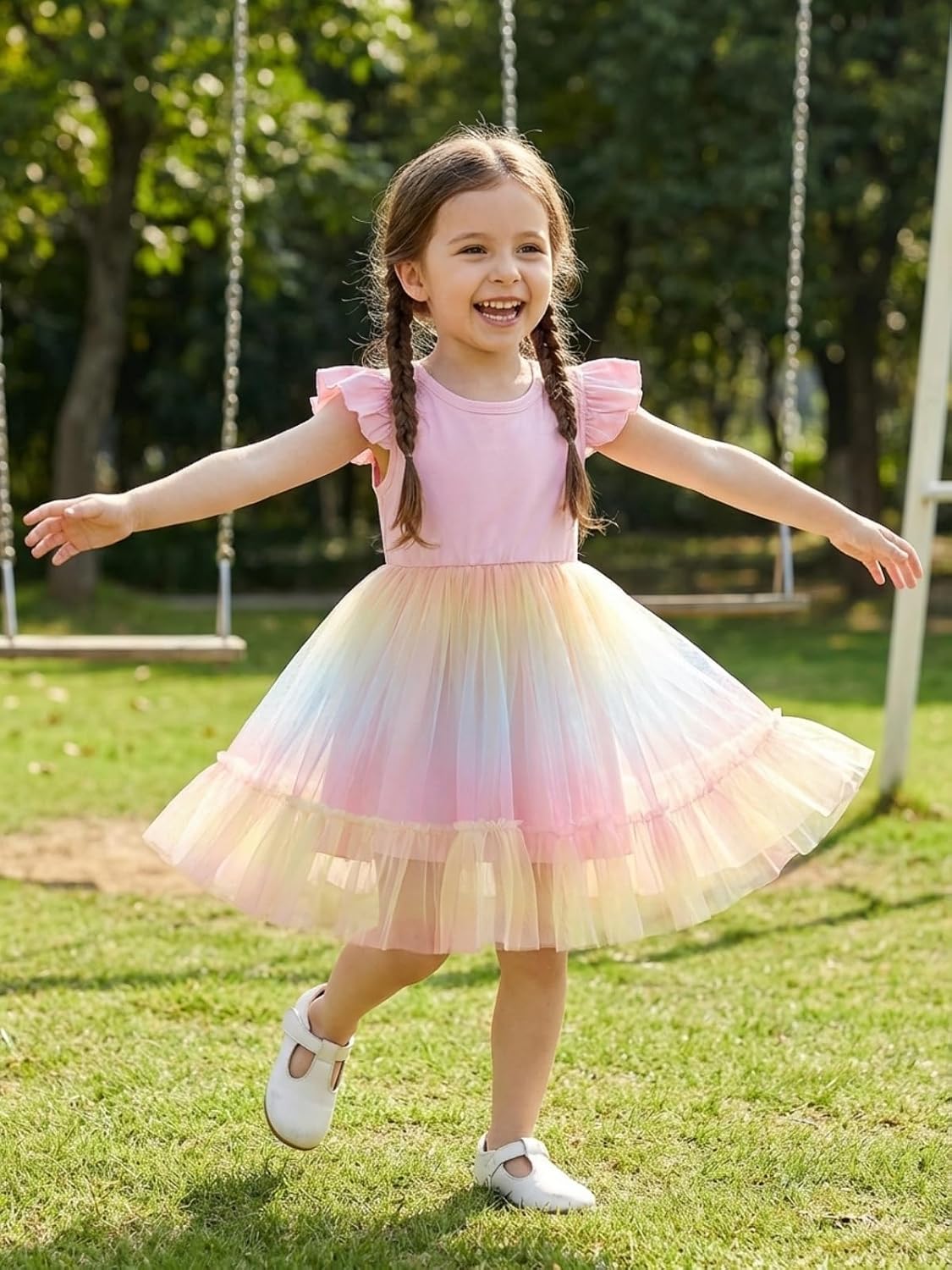 Detalle 2 de Valcatch Girls Princess Tulle Dress 3–8 Years