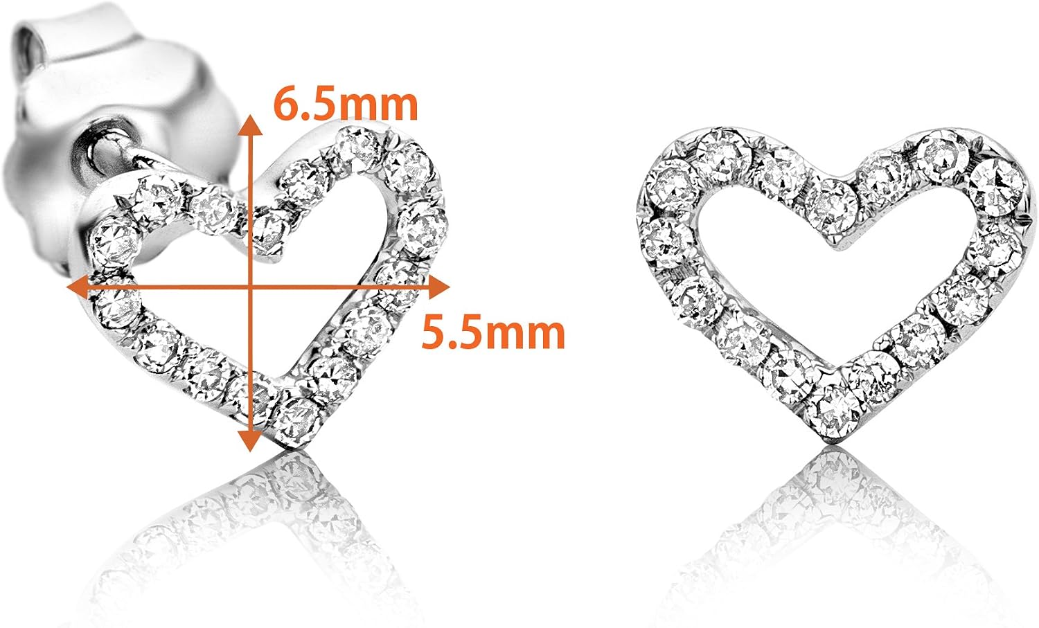 Detalle de Orovi orecchini donna Oro 9Kt con Diamanti – bianco, fatti a mano
