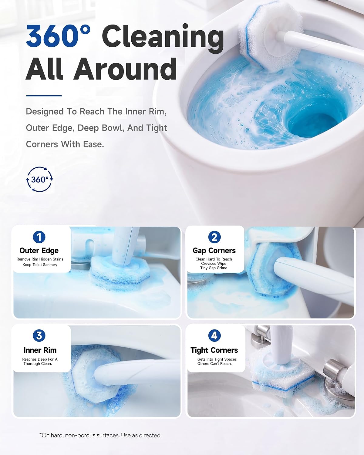 Thumbnail 3 de 80 Count Toilet Wand Refills for Clorox: 5X Cleaning Power & No-Fall-Apart Design