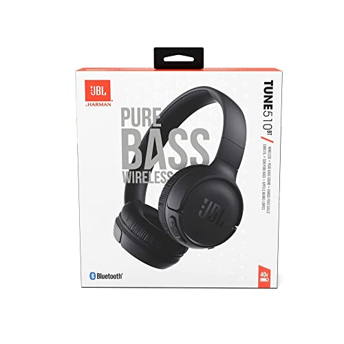 Detalle de JBL Tune 510BT Wireless Headphones: Up to 40 Hours Battery, Pure Bass Sound, and Everyday Comfort