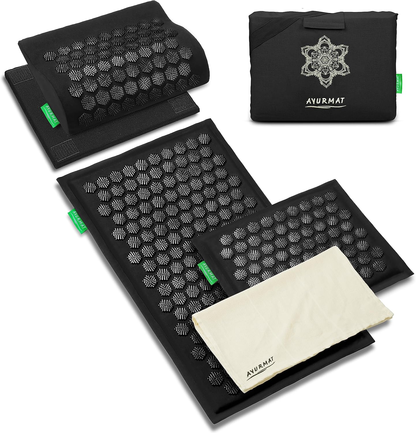 Detalle de AyurMat AyurMat-DE Acupressure Mat and Pillow Set with Linen and Coconut Fibre