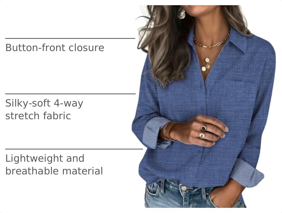 Detalle de Zeagoo Women's Blouse, Long Sleeve