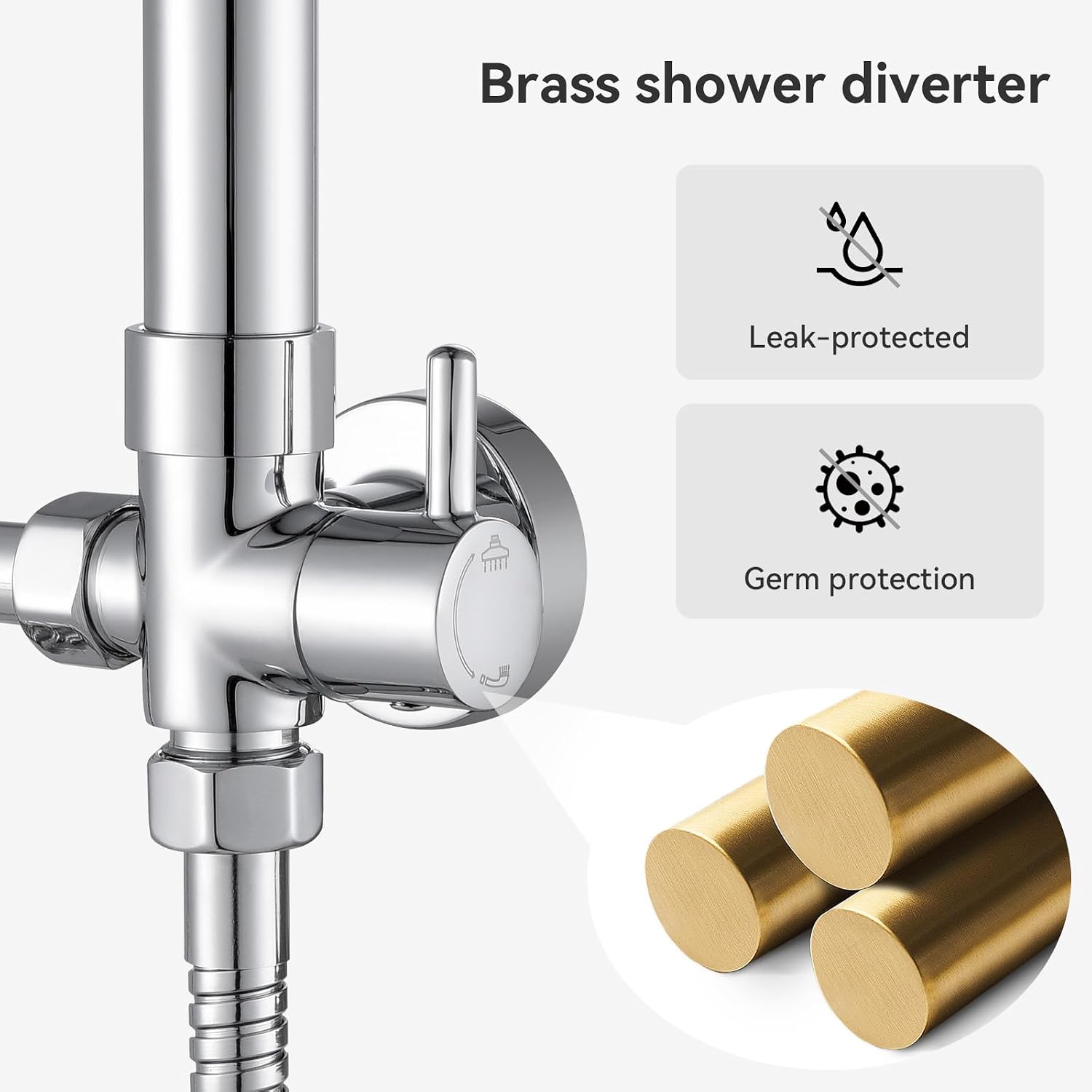 Thumbnail 3 de DERW Adjustable Shower Riser Kit with 10 Inch Rain Head