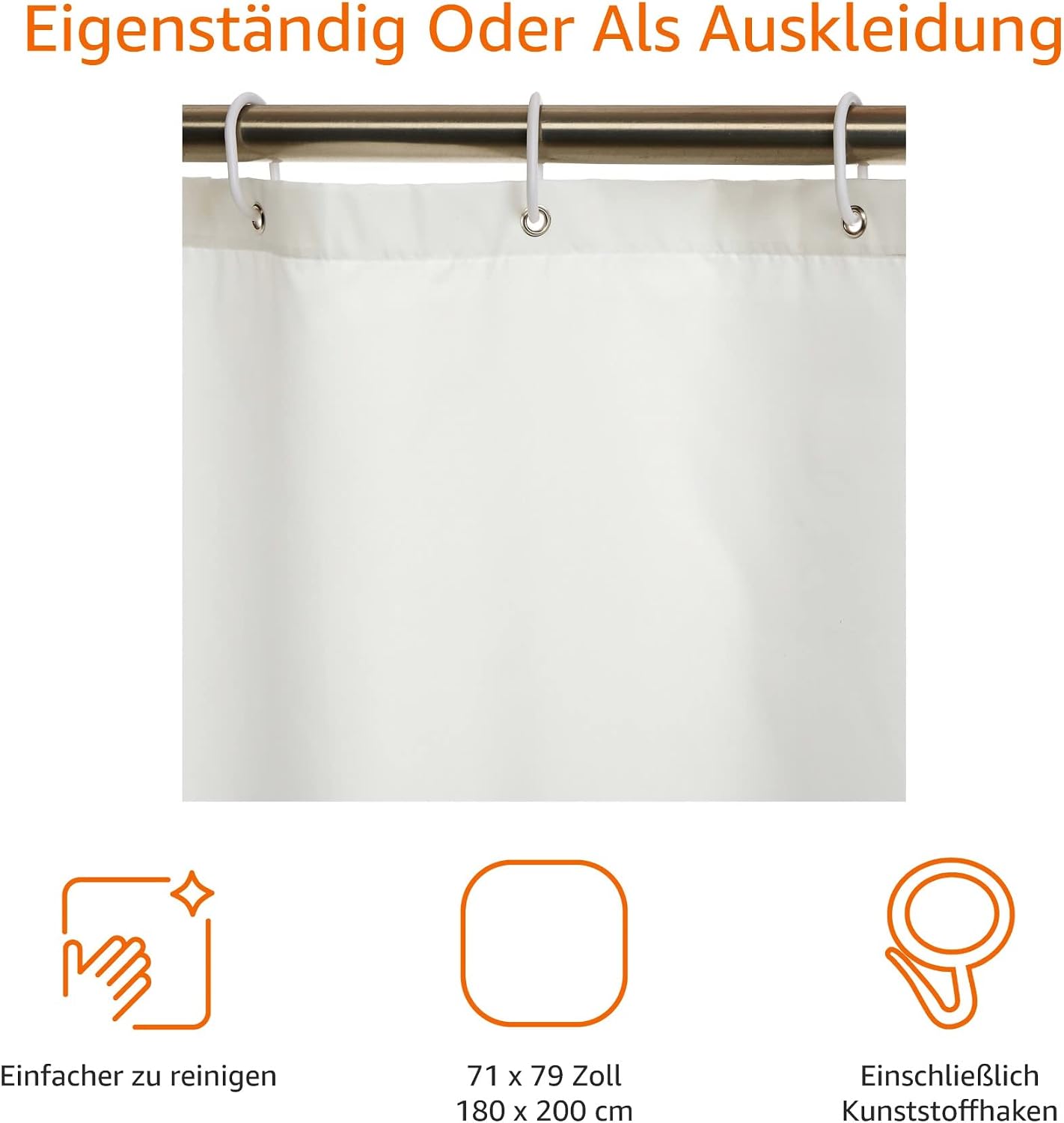 Detalle 2 de Amazon Basics Duschvorhang 180 x 200 cm