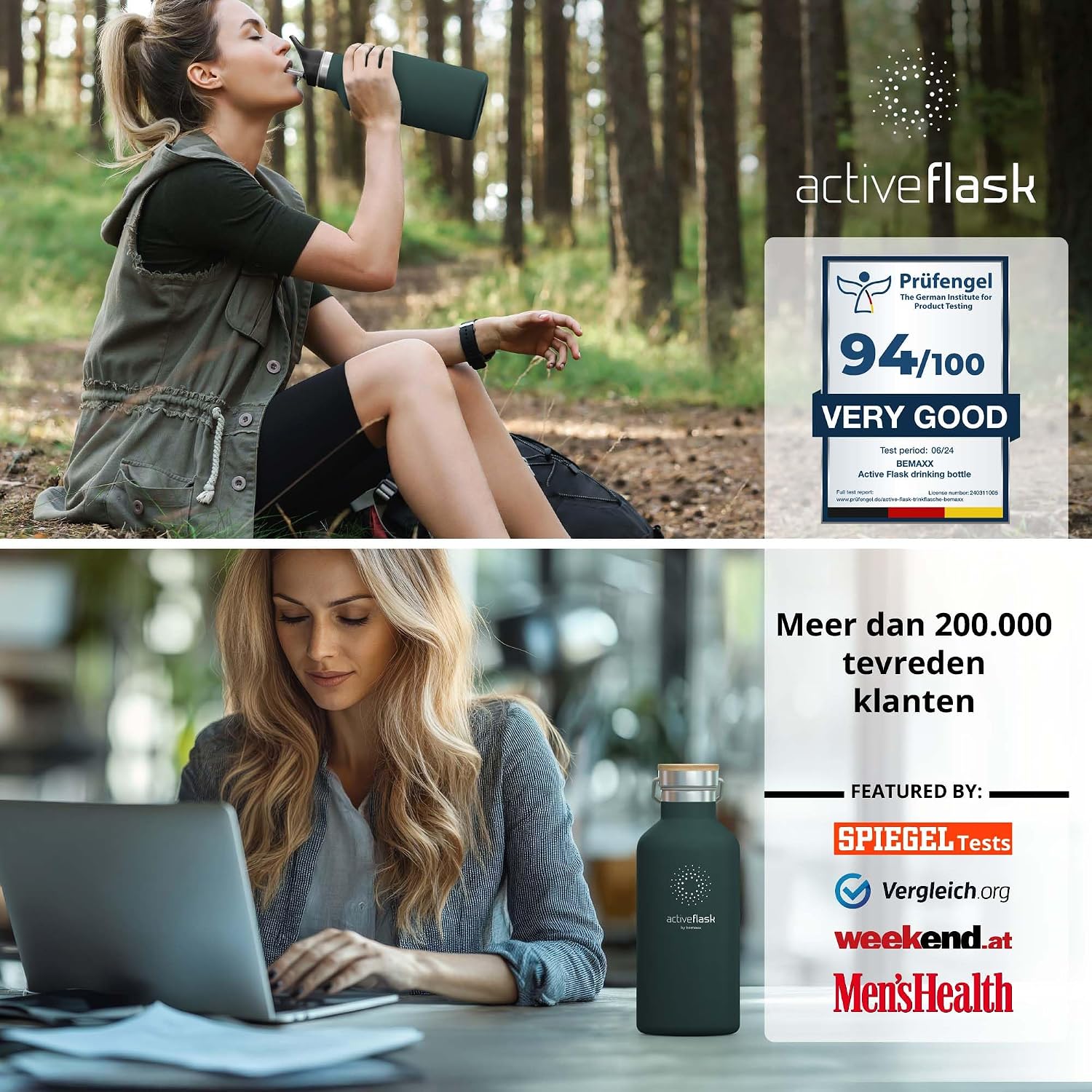 Thumbnail 6 de BeMaxx 1BE13-SMB-GRN32 ACTIVE FLASK thermosfles, 950 ml, 3 drinkdoppen