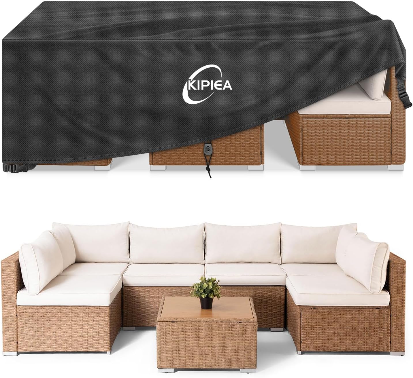 Detalle de Kipiea 250 x 250 x 70cm Patio Furniture Cover, 420D Oxford, Waterproof