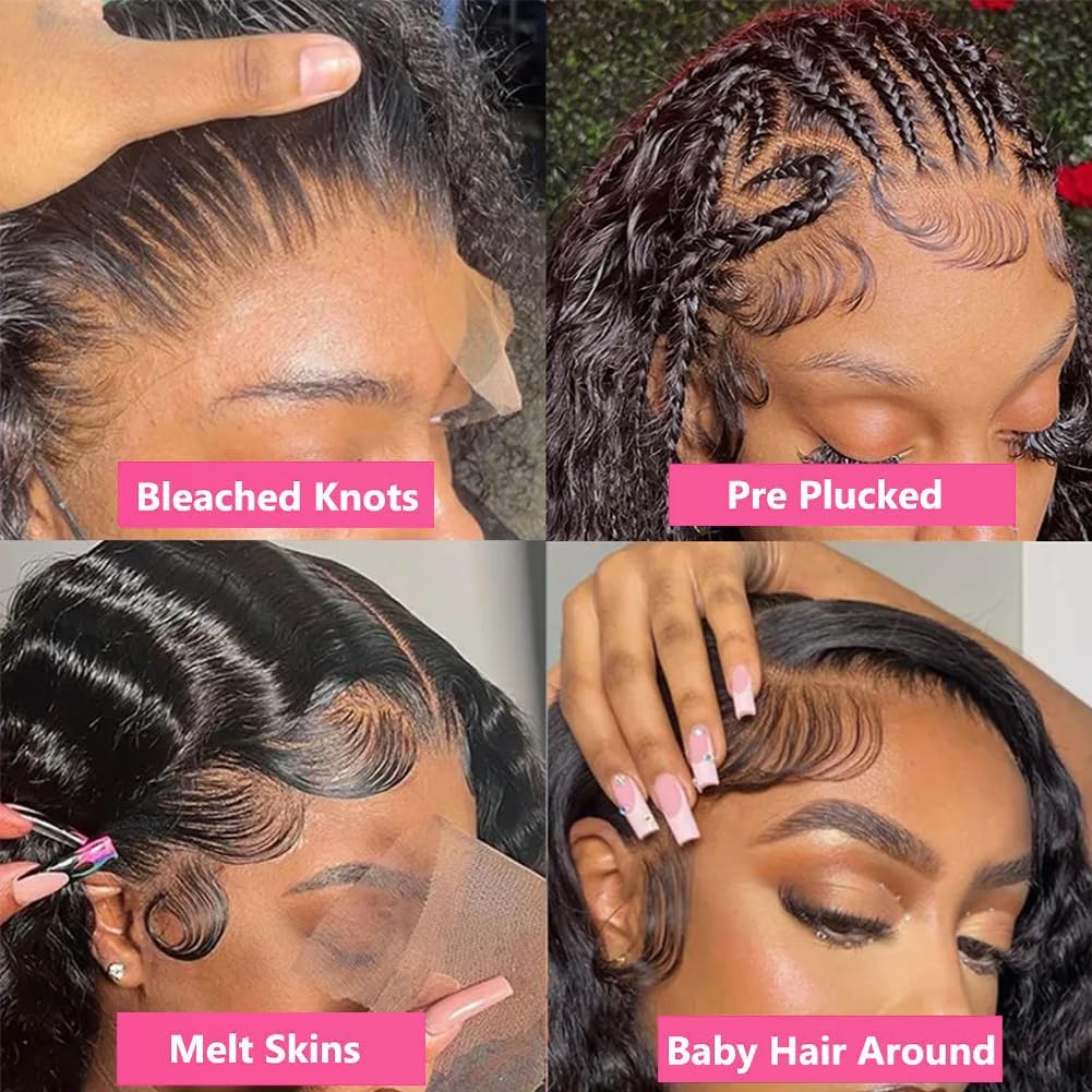 Thumbnail 3 de Kdmidun 13x6 Deep Wave Lace Front Wig (200% Density, HD Lace, Glueless) with Pre-Plucked Baby Hair, 28 Inches