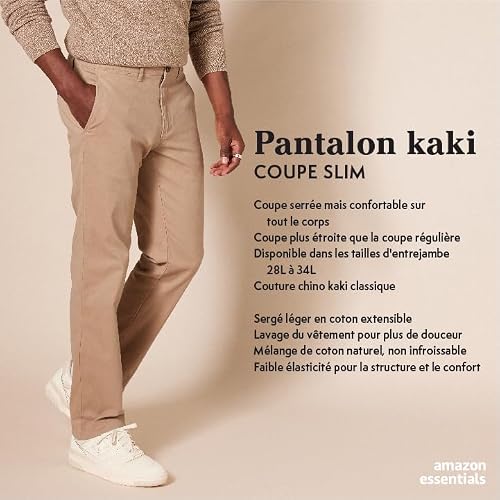 Thumbnail 1 de Amazon Essentials Pantalon Chino Décontracté Homme – Vert Olive, 36W/30L