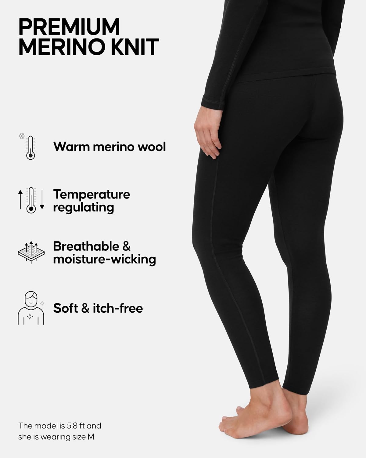 Detalle de Merino Wool Thermal Leggings 180g Midweight