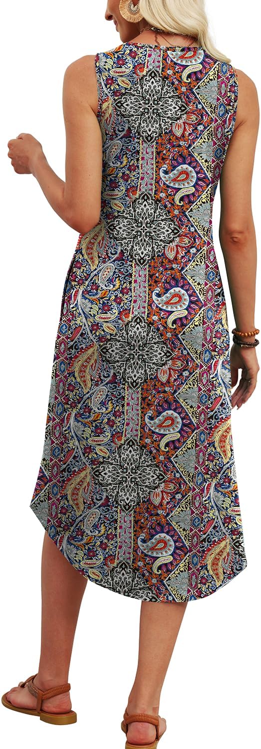 Thumbnail 3 de WIHOLL Summer Dress for Women – Sleeveless Midi with Front Buttons and Pockets