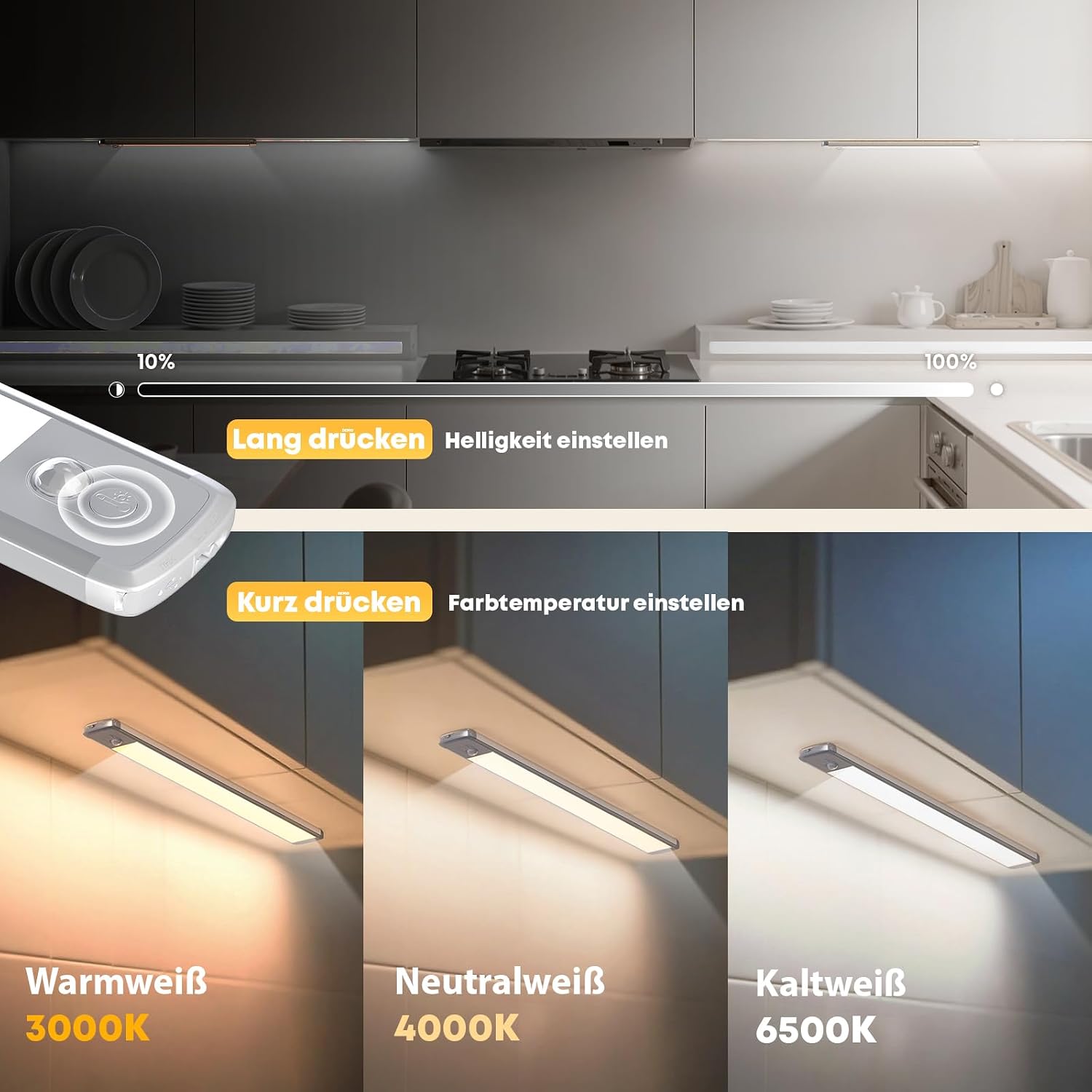 Detalle 2 de TANSOOL+ Schrankbeleuchtung LED 21 cm mit Bewegungsmelder
