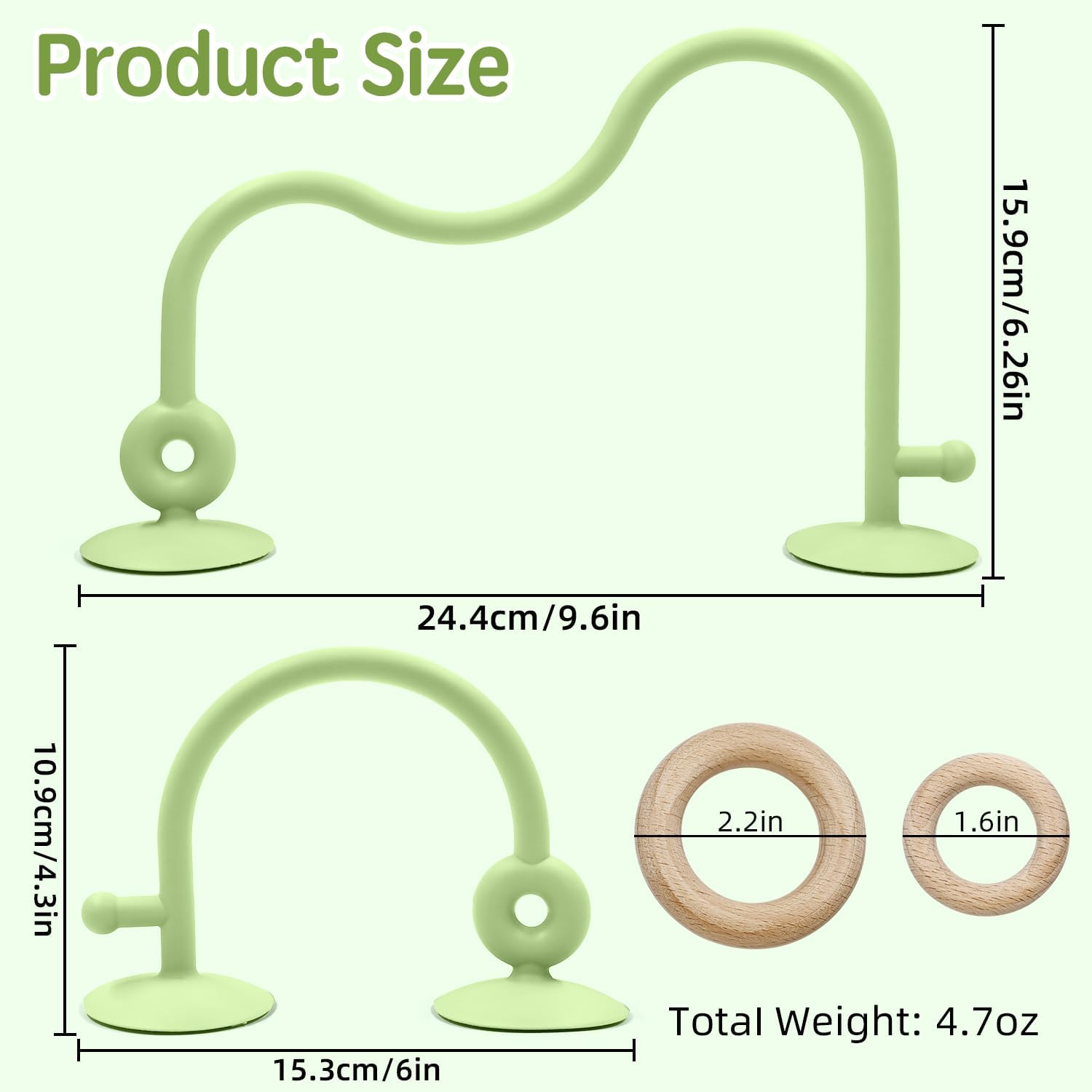 Thumbnail 5 de AiTuiTui Baby High Chair Suction Toy (Green) – Multi-purpose sensory toy with wooden ring