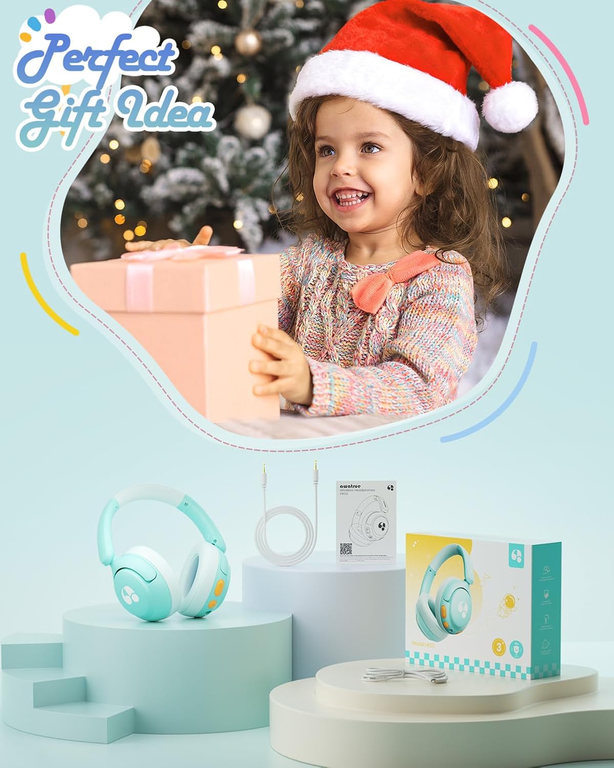 Thumbnail 4 de awatrue Kids Headphones 75H Playtime