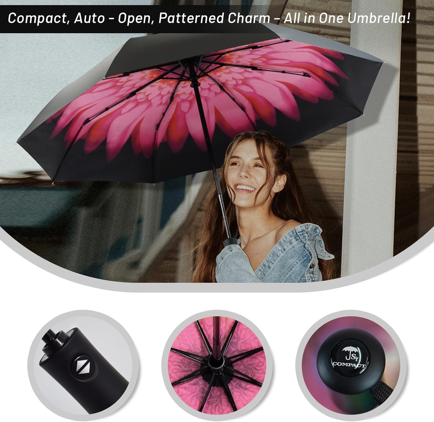 Thumbnail 4 de SY COMPACT Travel Umbrella Windproof Automatic Unbreakable – Practical UK traveller companion