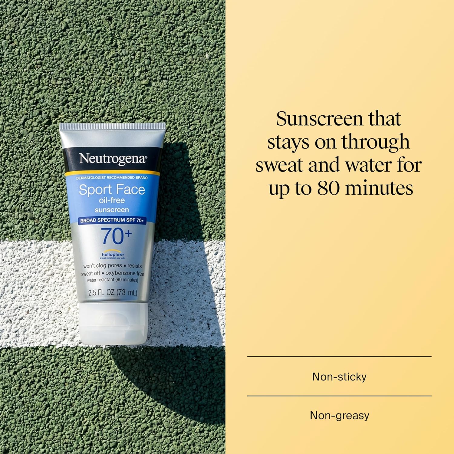 Detalle 2 de Neutrogena Sport Face Sunscreen SPF 70+ — Oil-Free, Sweat & Water-Resistant for Face
