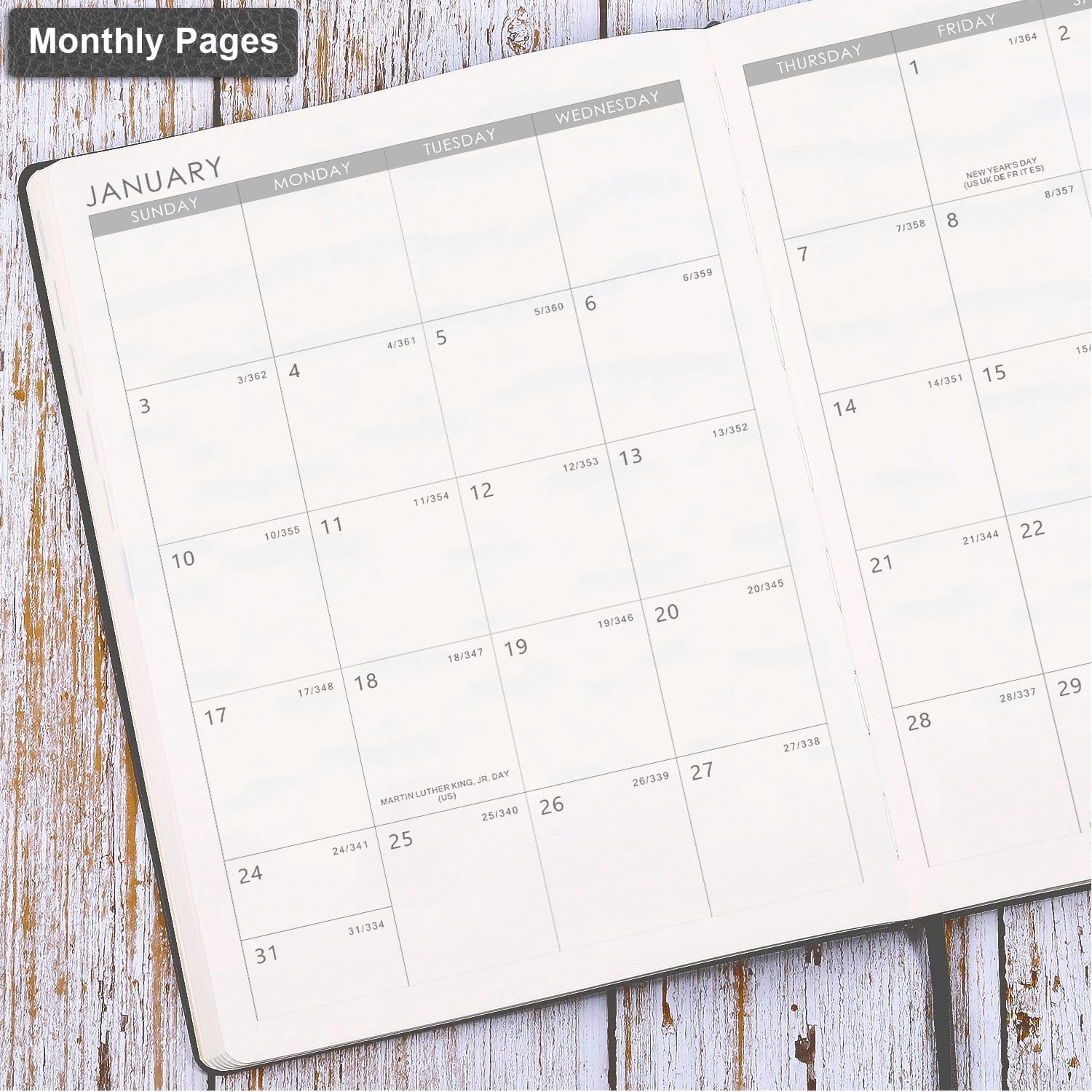 Detalle de Lemome LMA4HUZYJZ22A01 2027 Planner, Weekly & Monthly, Gray Faux Leather
