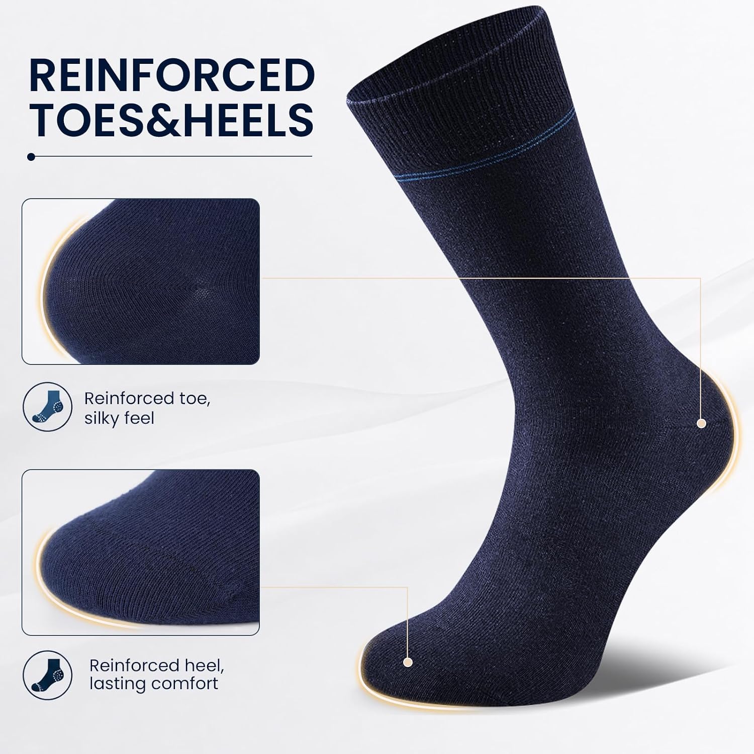 Detalle de Effeet Mens Socks: Cotton Rich Business Socks in 6/12 Pairs