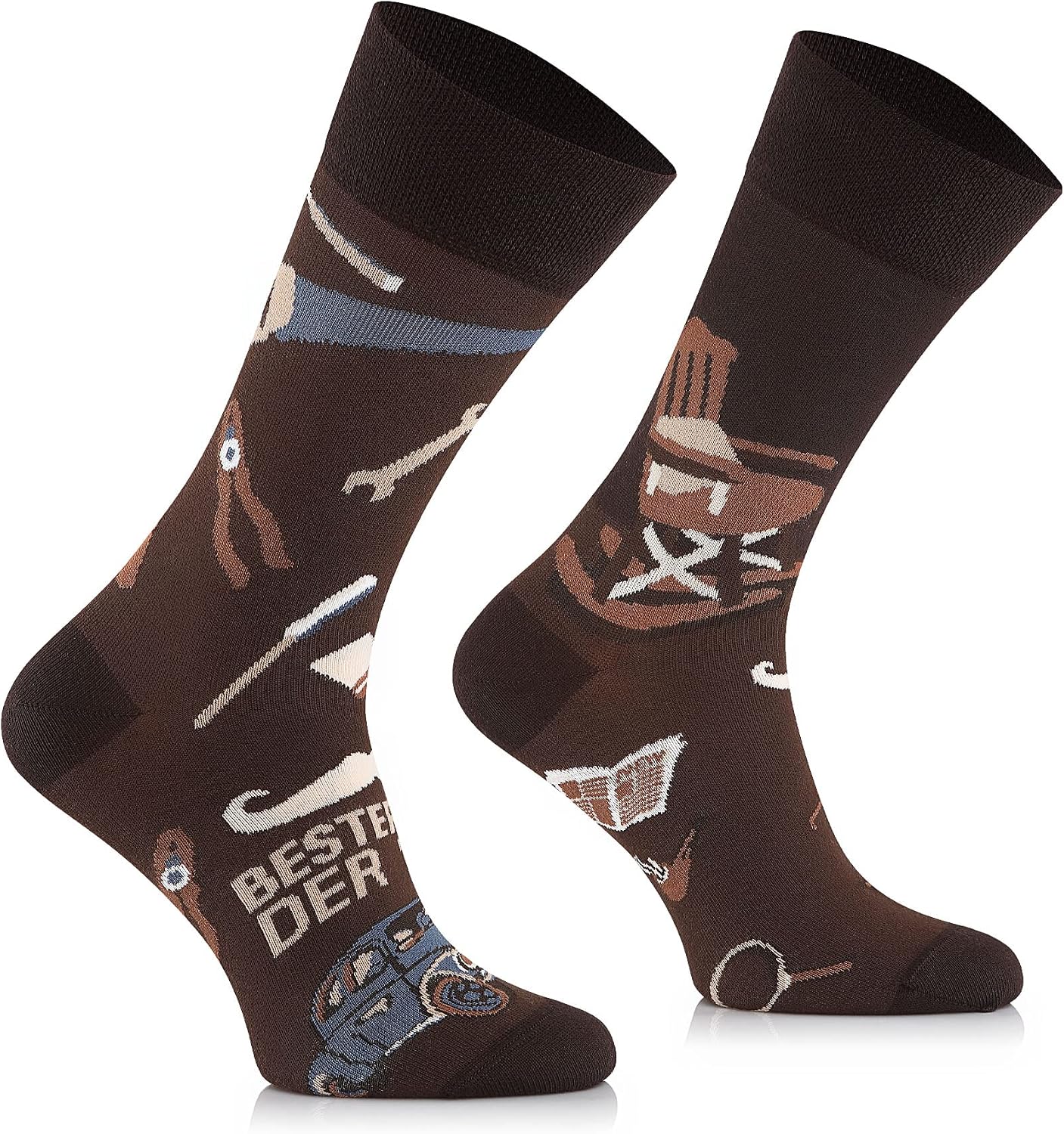 Detalle de TODO Colours Lustige Socken mit Motiv „Bester Opa“ – mehrfarbig, 80 % Baumwolle
