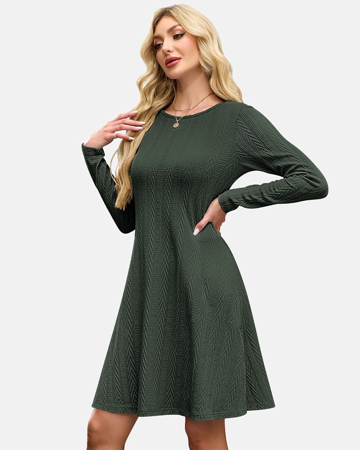 Thumbnail 2 de AUSELILY Herbst Strickkleid Damen