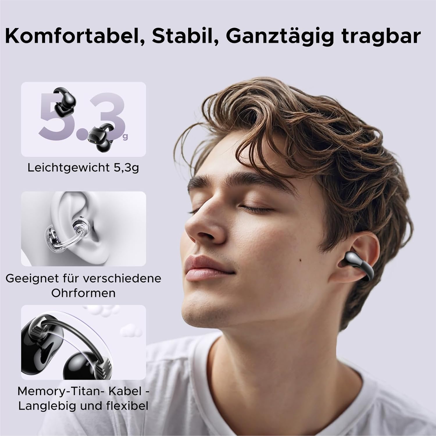 Detalle 2 de UGREEN HiTune S3 In-Ear Bluetooth-Kopfhörer, 30h Spielzeit