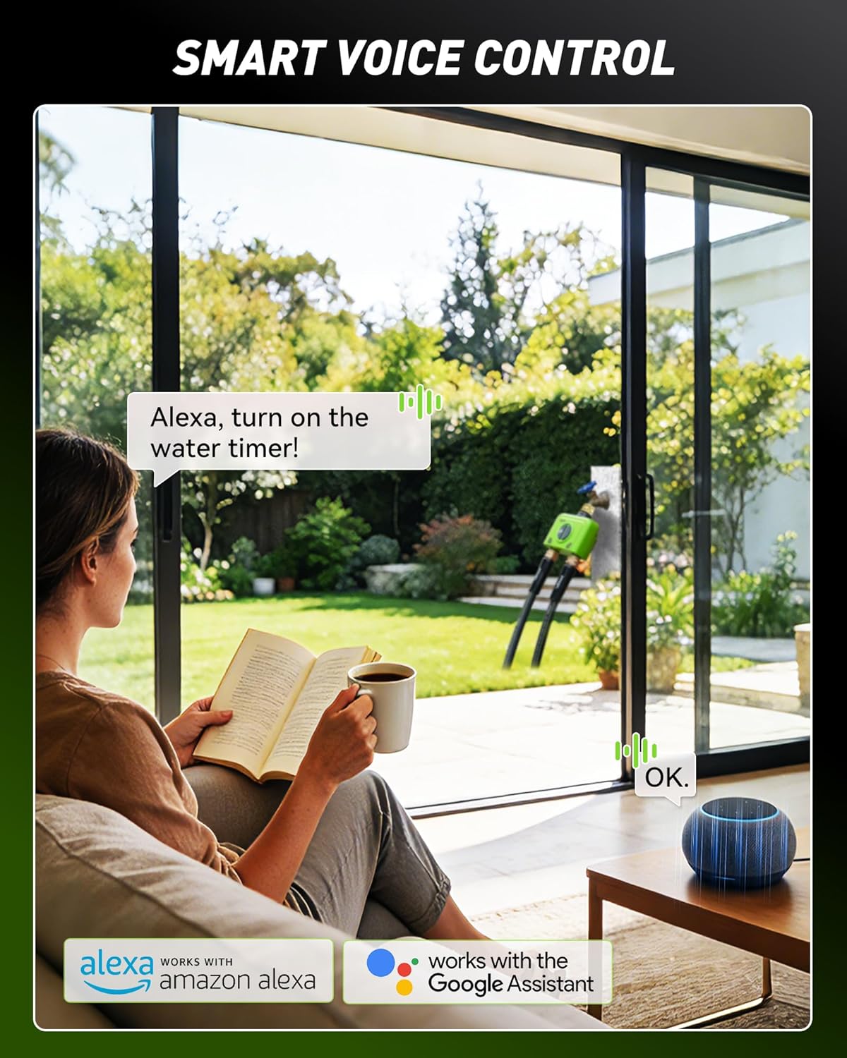 Thumbnail 6 de RAINPOINT WiFi Water Timer (2 outlets) – smart irrigation hose timer with brass inlet/outlet and weather-based control