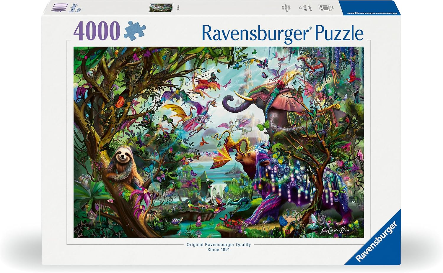 Detalle 2 de Ravensburger Puzzle adulte 4000 pièces « Dragons des Tropiques » (12000812) – dès 14 ans