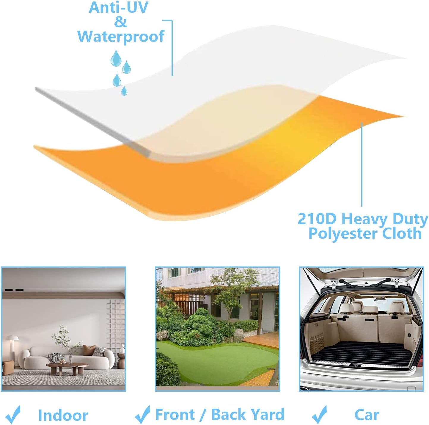 Thumbnail 5 de Morezi Dog Crate Cover for Wire Crates (Heavy Duty Waterproof, Windproof) – Black – Cover only, L 0722