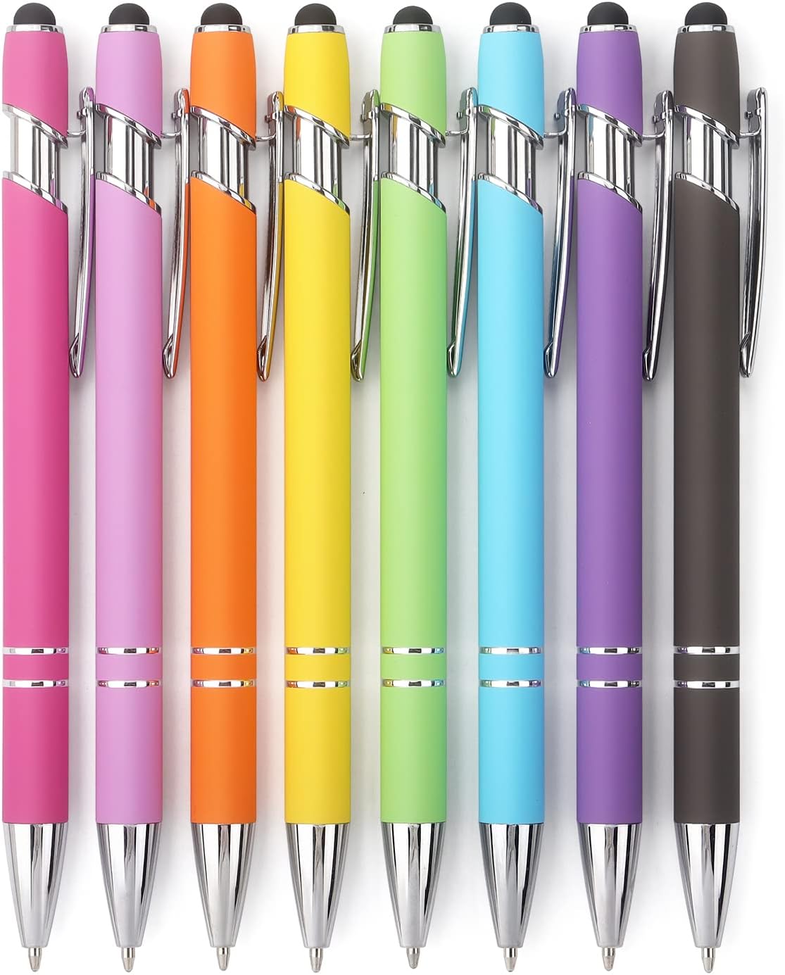Detalle de Bribobo 8本パック 2イン1スタイラス付きボールペン 1.0mm黒インク・ツイスト式