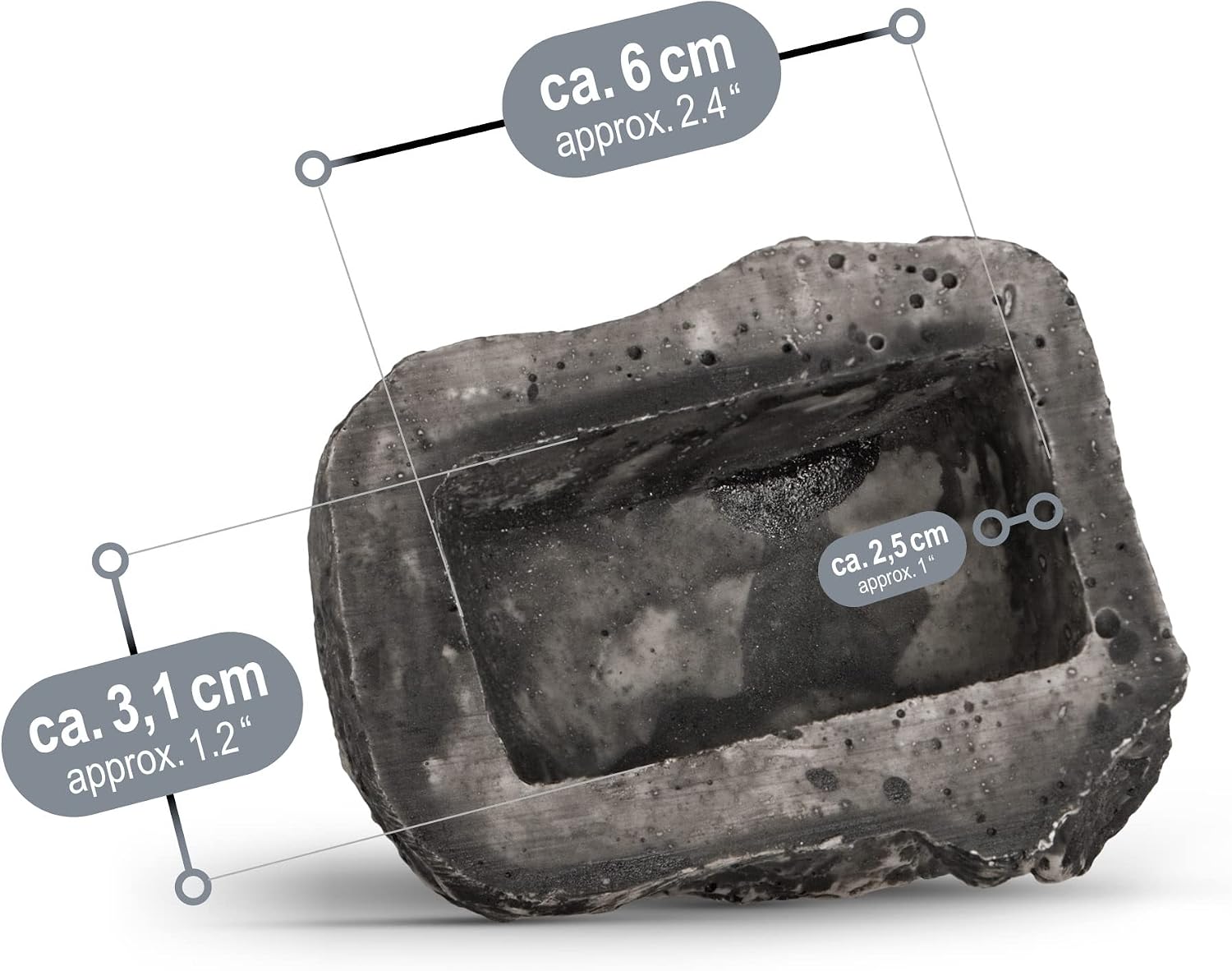 Detalle de com-four 2 chiavi "Little Rock" – pietra artificiale con scomparto segreto per geocaching
