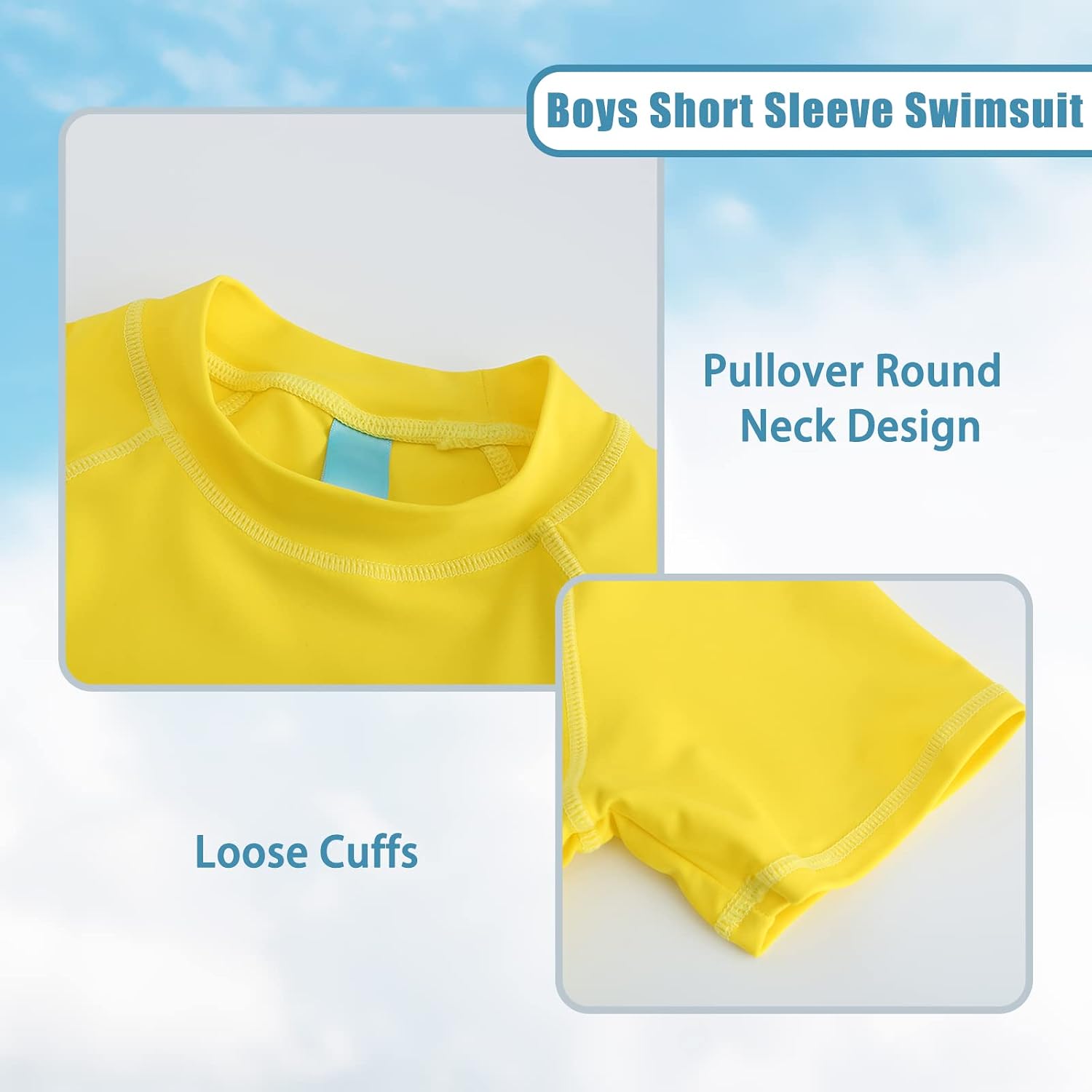 Detalle de Boys Short Sleeve Rash Guard Swim Shirt (Age 4–16) for Kids