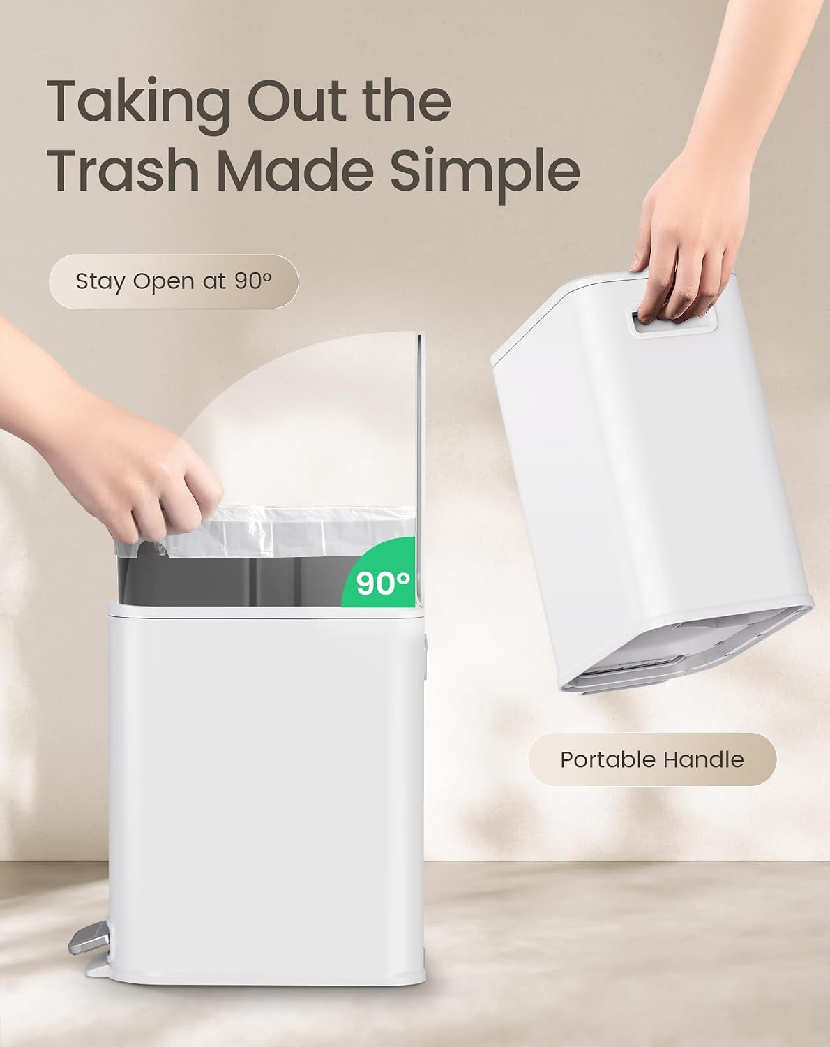 Thumbnail 4 de Cesun Small Bathroom Trash Can 1.3 Gal