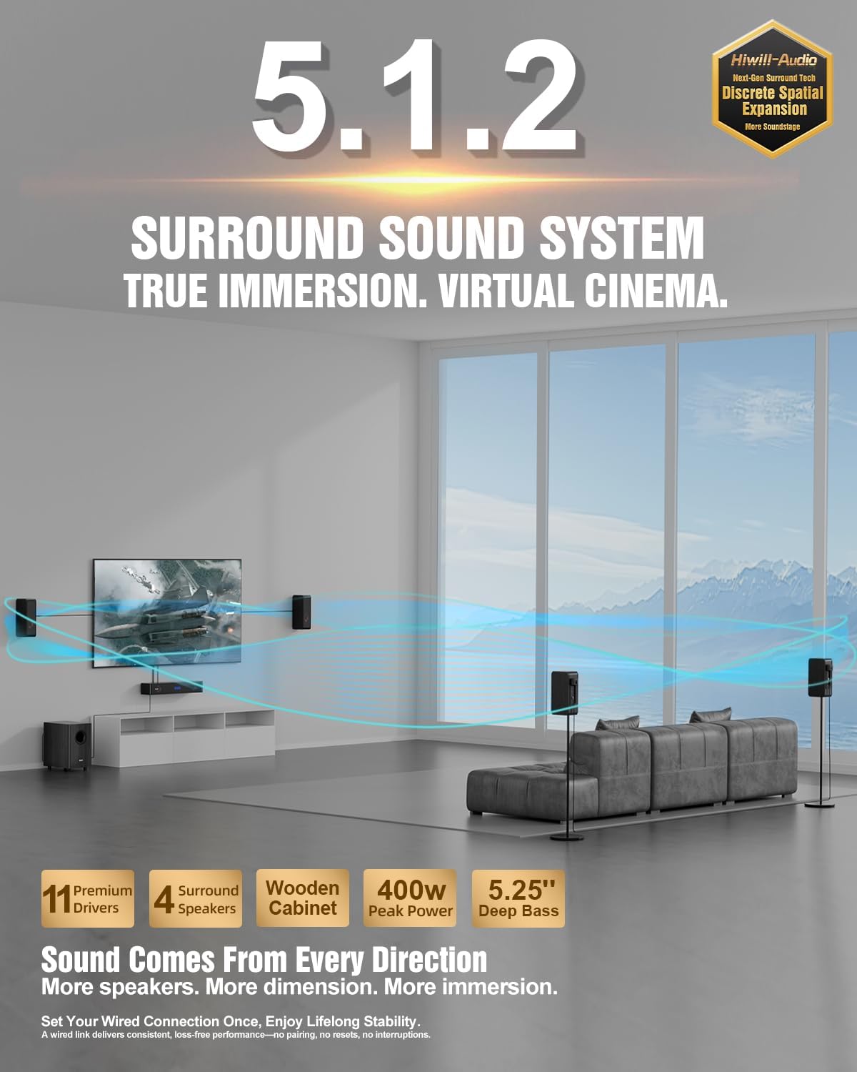 Hiwill-Audio 5.1.2CH Soundbar for TV