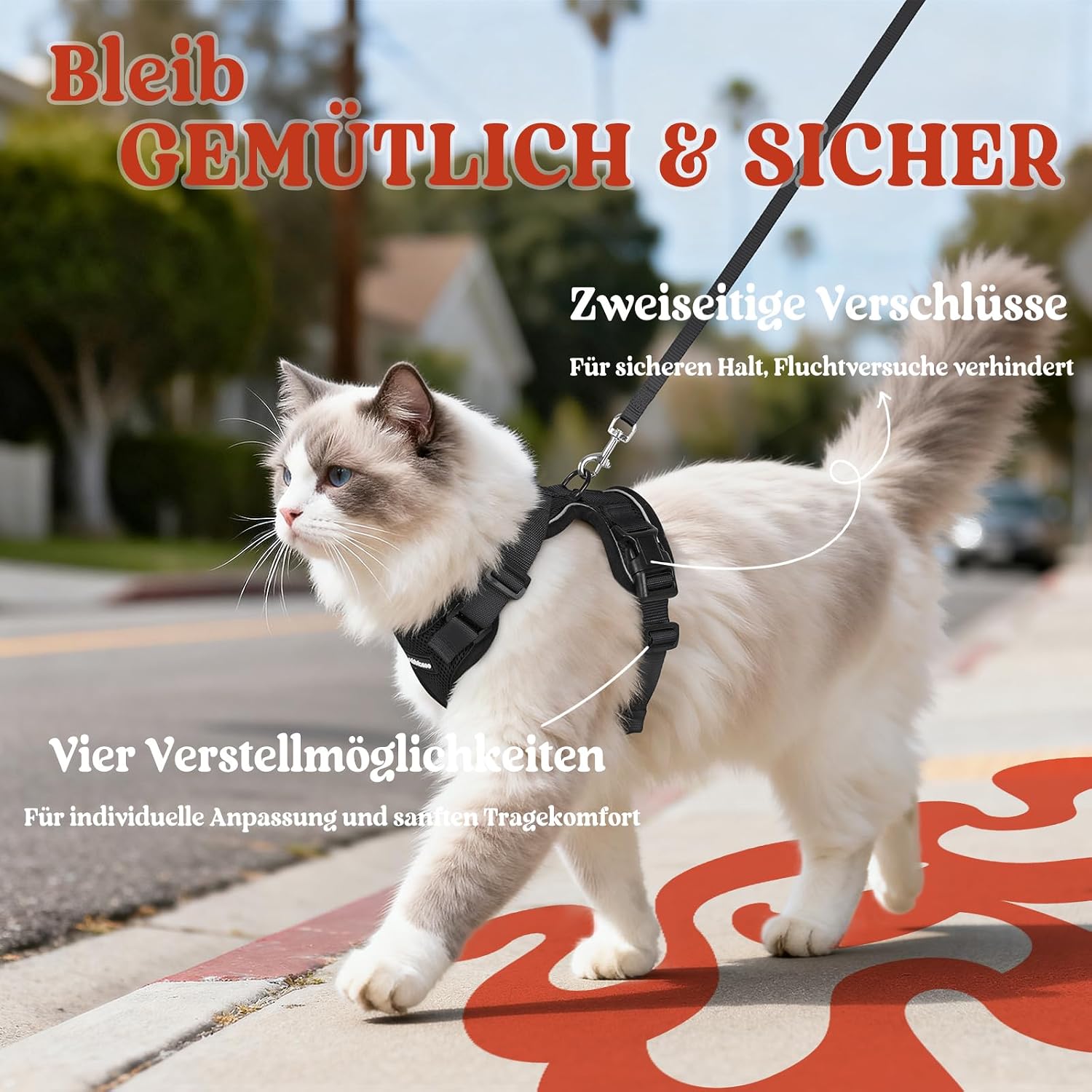 Thumbnail 5 de rabbitgoo Katzengeschirr S 150 cm Leine đŸ