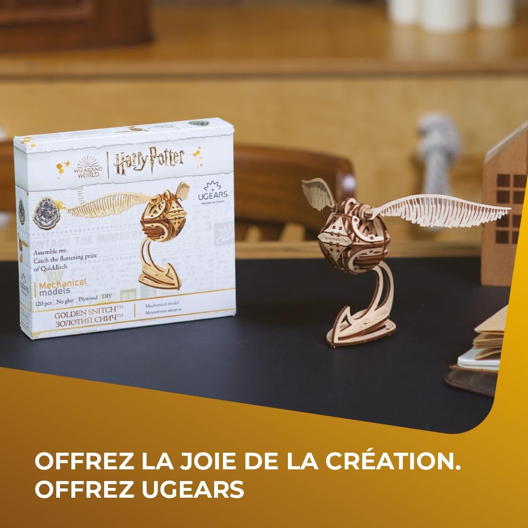 Thumbnail 4 de UGEARS Puzzle 3D en Bois – Kit de Modèle de Vif d'Or Harry Potter (120 pièces) pour Adults