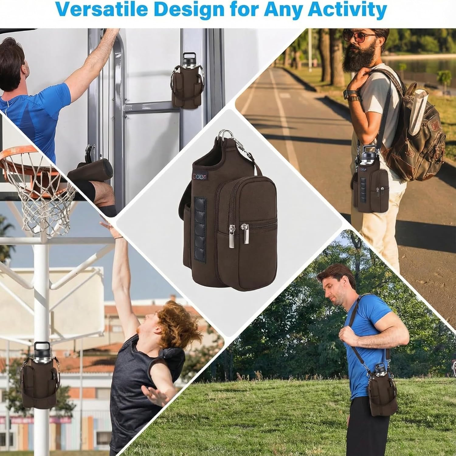 Thumbnail 6 de icolor Gym Borsa Magnetica: Borsa Fitness con Portabottiglia e Scomparti per Cellulare